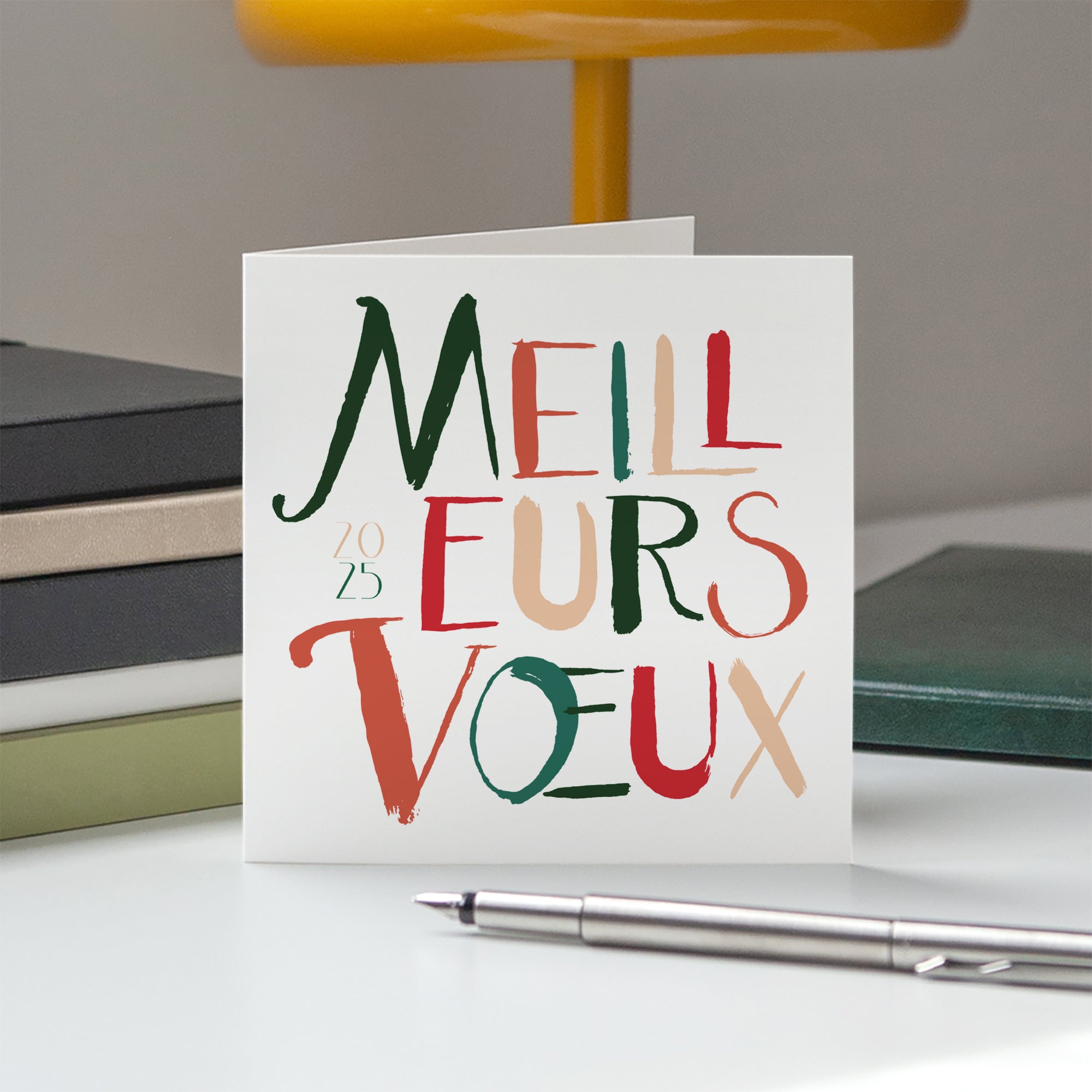 Calligraphie de Noël | Vœux professionnels • Carte de voeux • Carré double photo N° 5