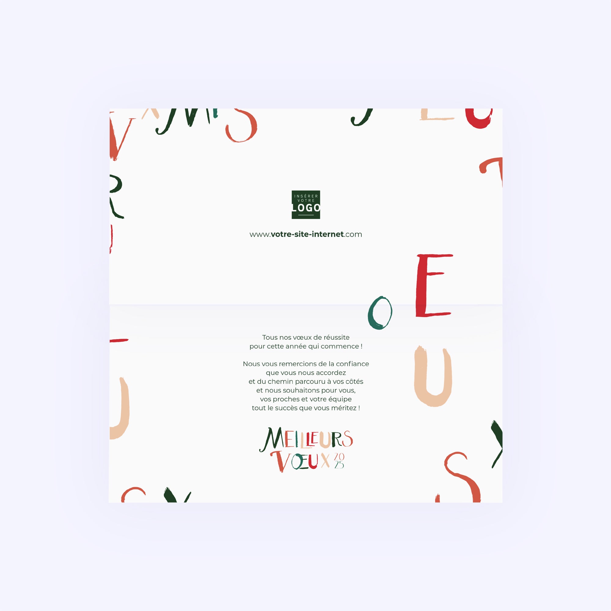 Calligraphie de Noël kraft | Vœux professionnels • Calendrier professionnel • Rectangle double photo N° 2