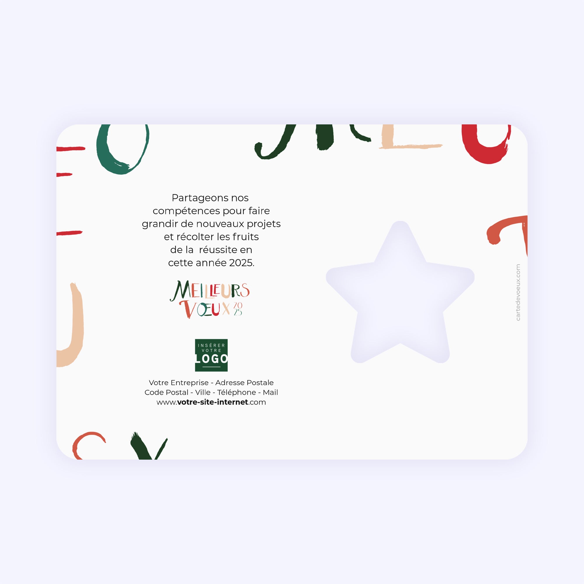 Calligraphie de Noël kraft | Vœux professionnels • Carte de voeux • Horizontal étoile photo N° 2