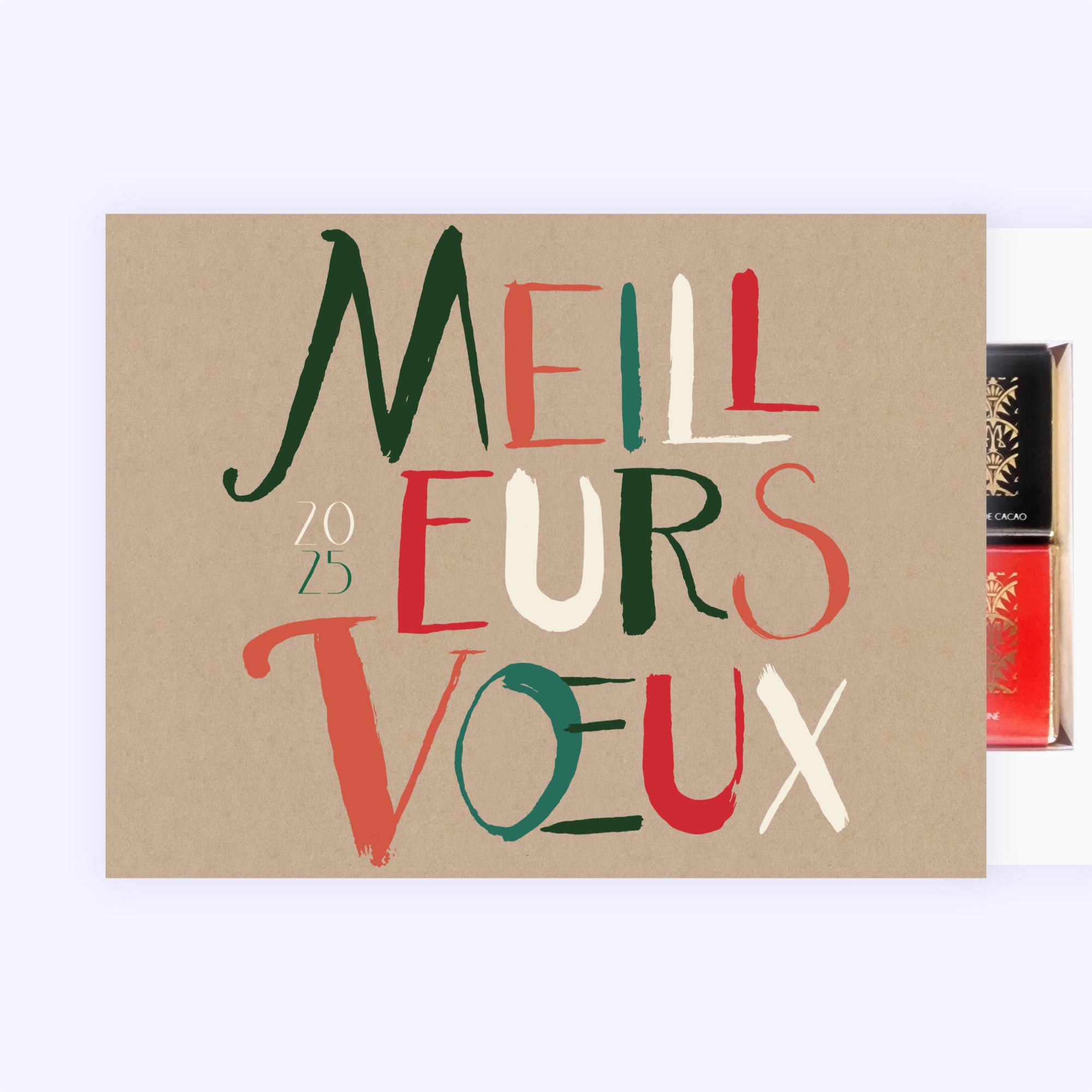 Calligraphie de Noël kraft | Vœux professionnels • Boite chocolat personnalisée • Maxim's de Paris photo N° 1