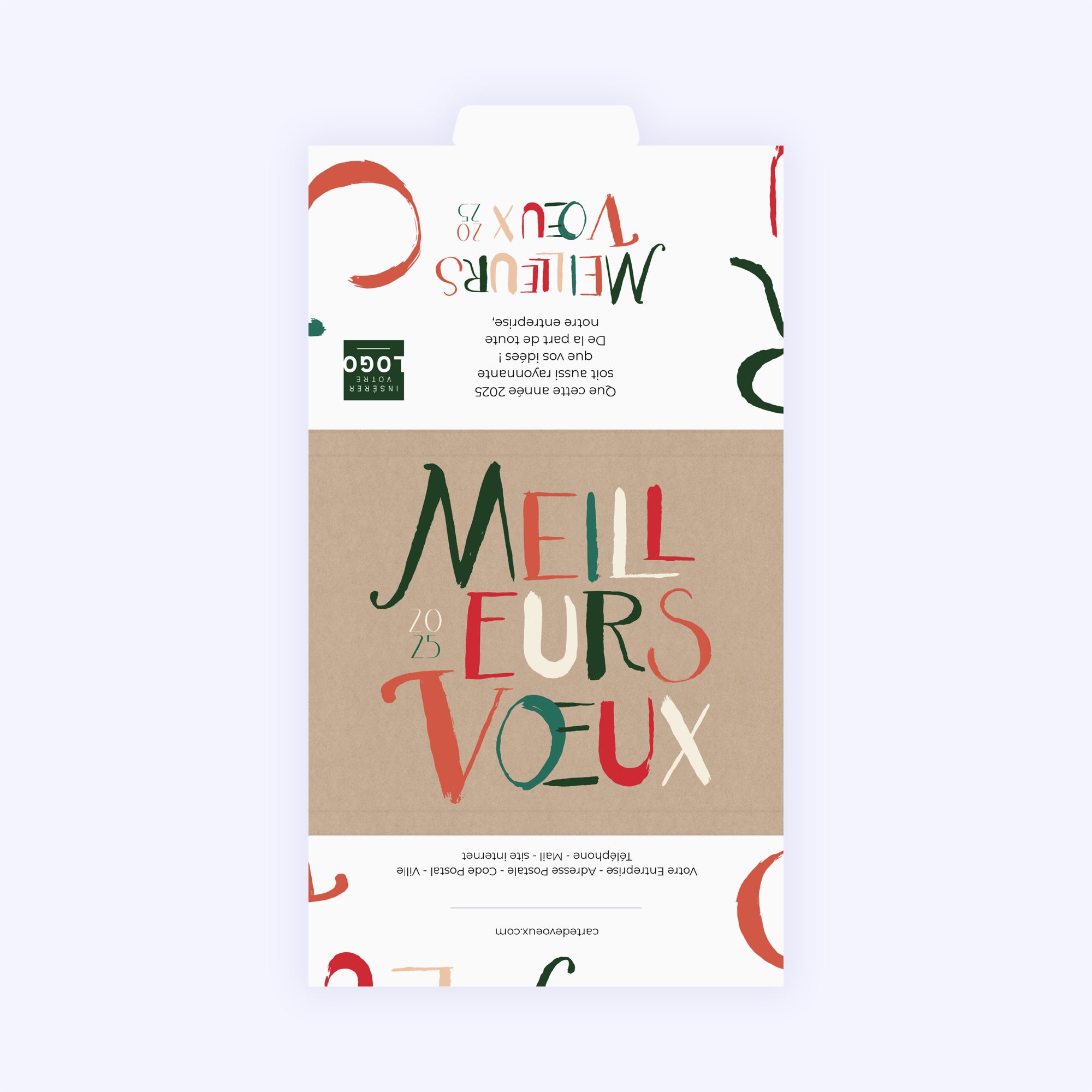 Calligraphie de Noël kraft | Vœux professionnels • Boite chocolat personnalisée • Maxim's de Paris photo N° 3