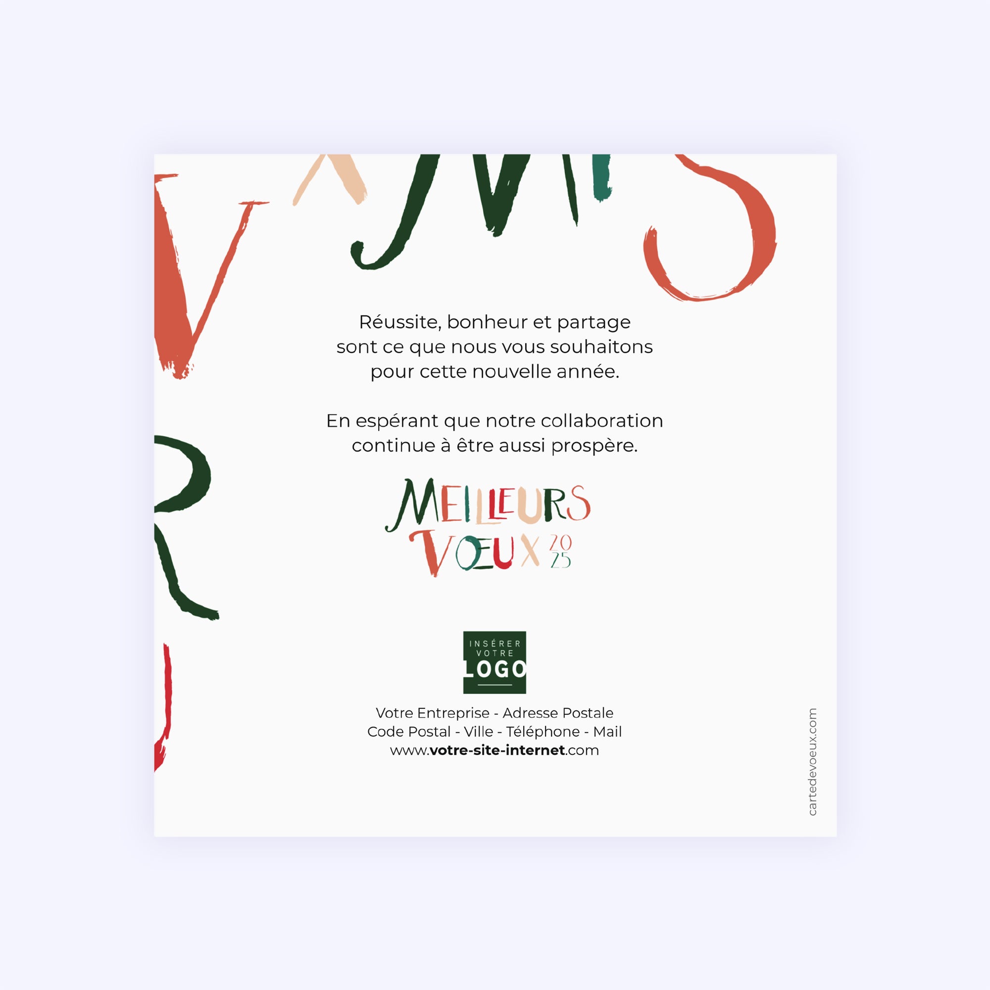 Calligraphie de Noël kraft | Vœux professionnels • Carte de voeux • Carré photo N° 2