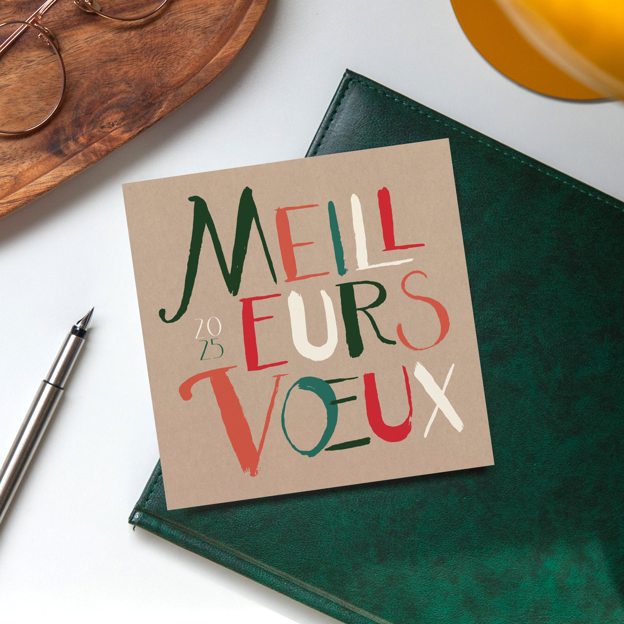 Calligraphie de Noël kraft | Vœux professionnels • Carte de voeux • Carré photo N° 4