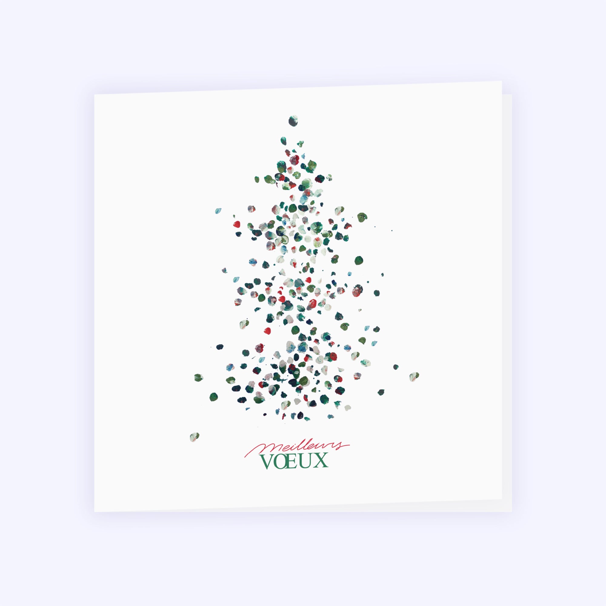 Sapin pointilliste | Vœux professionnels • Carte de voeux • Carré double photo N° 1