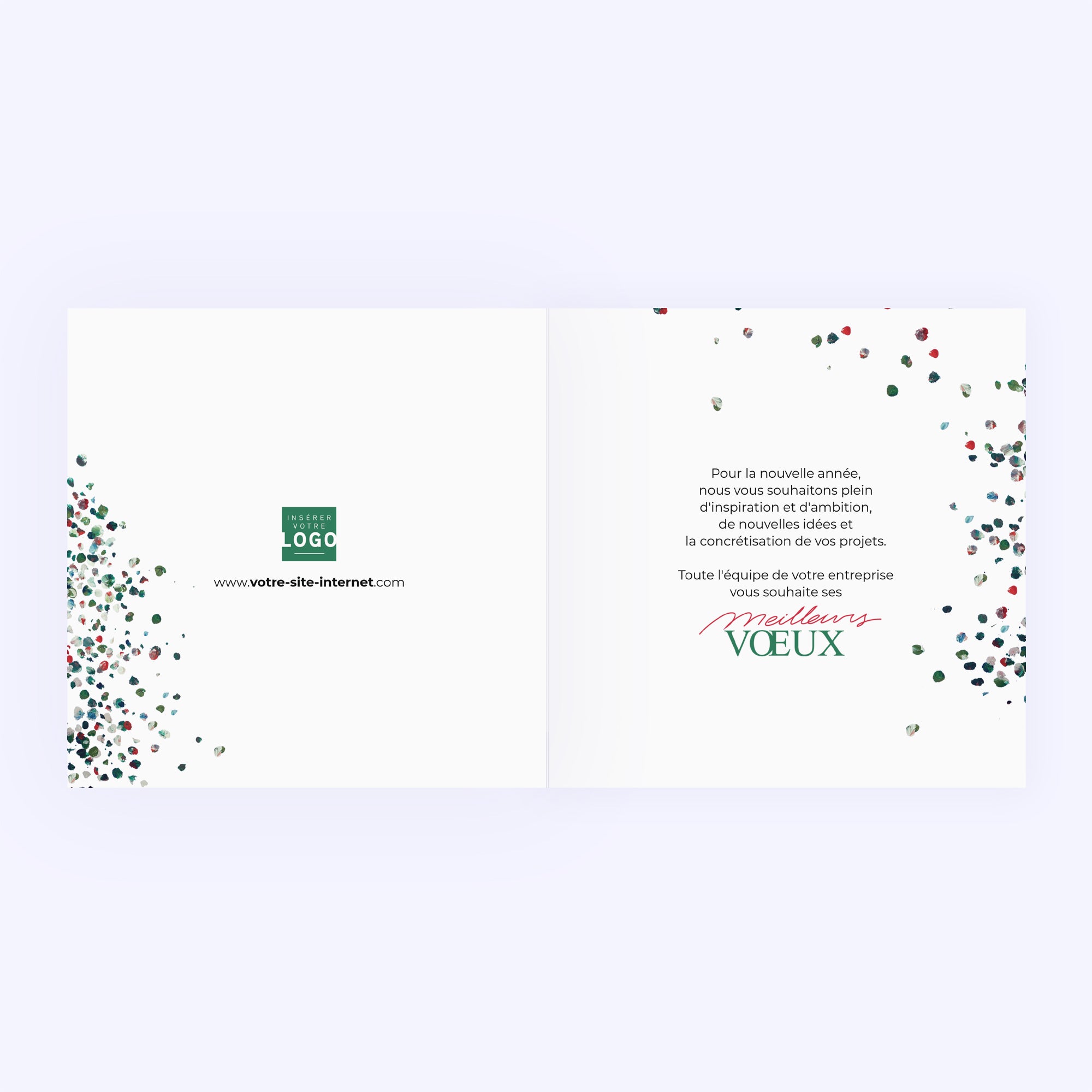 Sapin pointilliste | Vœux professionnels • Carte de voeux • Carré double photo N° 2