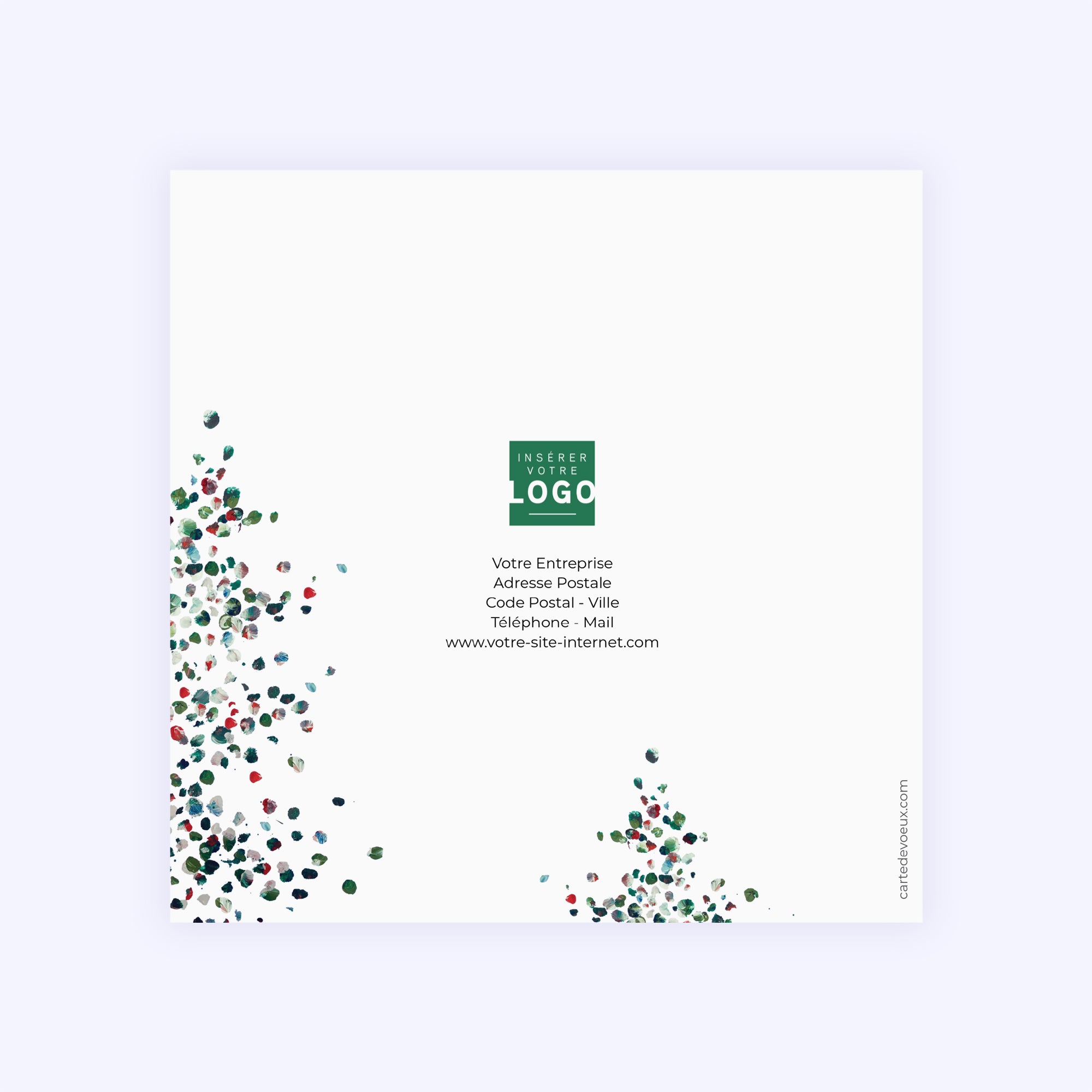 Sapin pointilliste | Vœux professionnels • Carte de voeux • Carré double photo N° 3