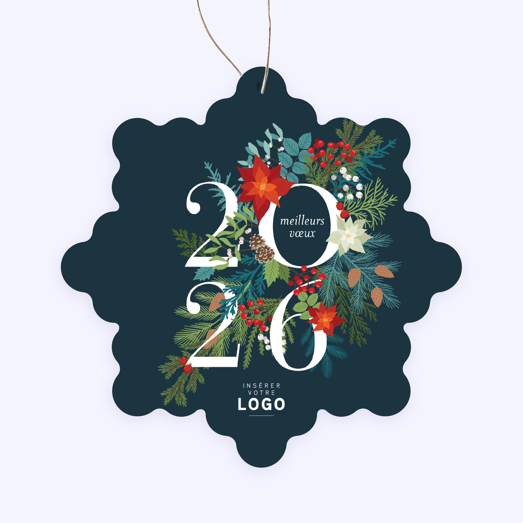 Christmas vegetal | Vœux professionnels • Boule de Noël papier • Flocon photo N° 1