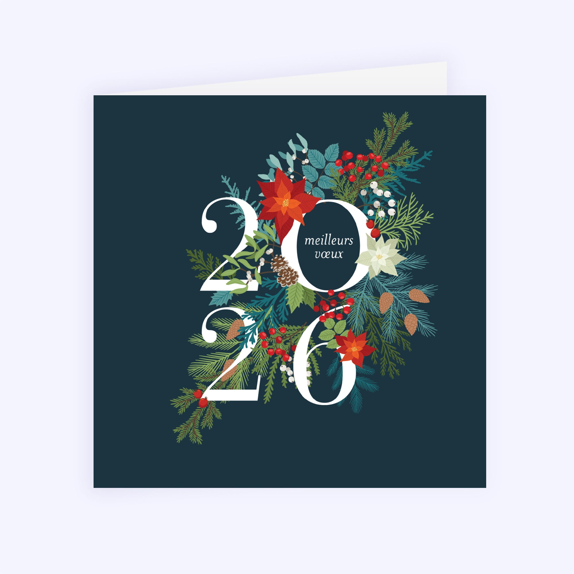 Christmas vegetal | Vœux professionnels • Carte de voeux • Carré double photo N° 1