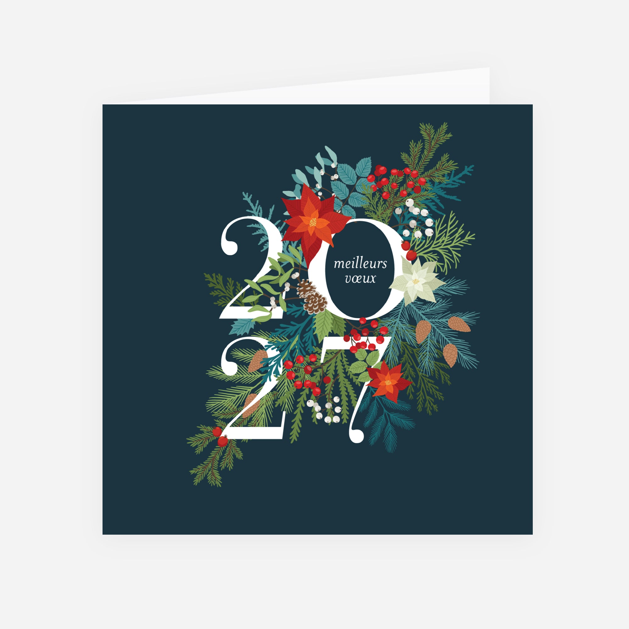 Christmas vegetal | Vœux professionnels • Carte de voeux • Carré double photo N° 1