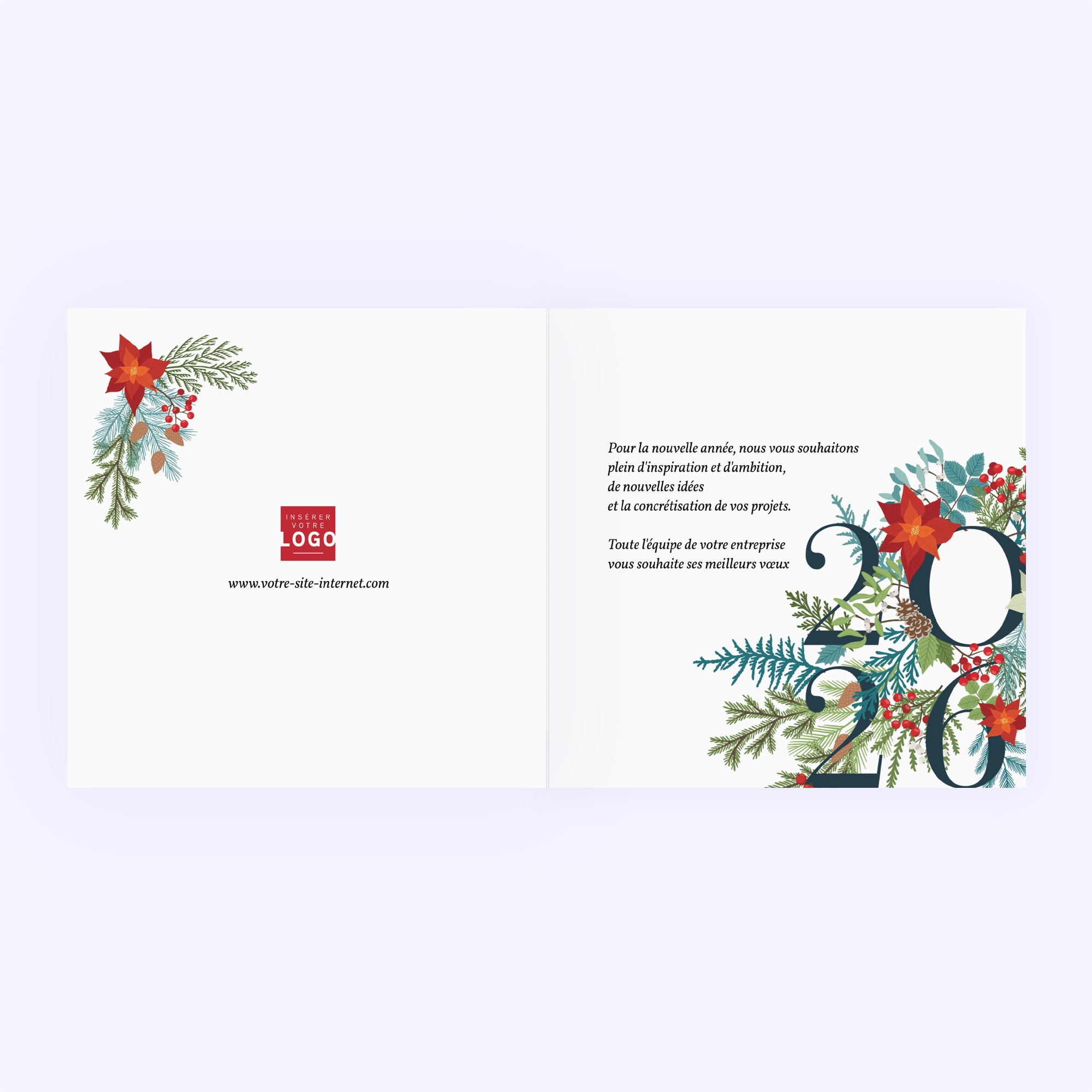 Christmas vegetal | Vœux professionnels • Carte de voeux • Carré double photo N° 2