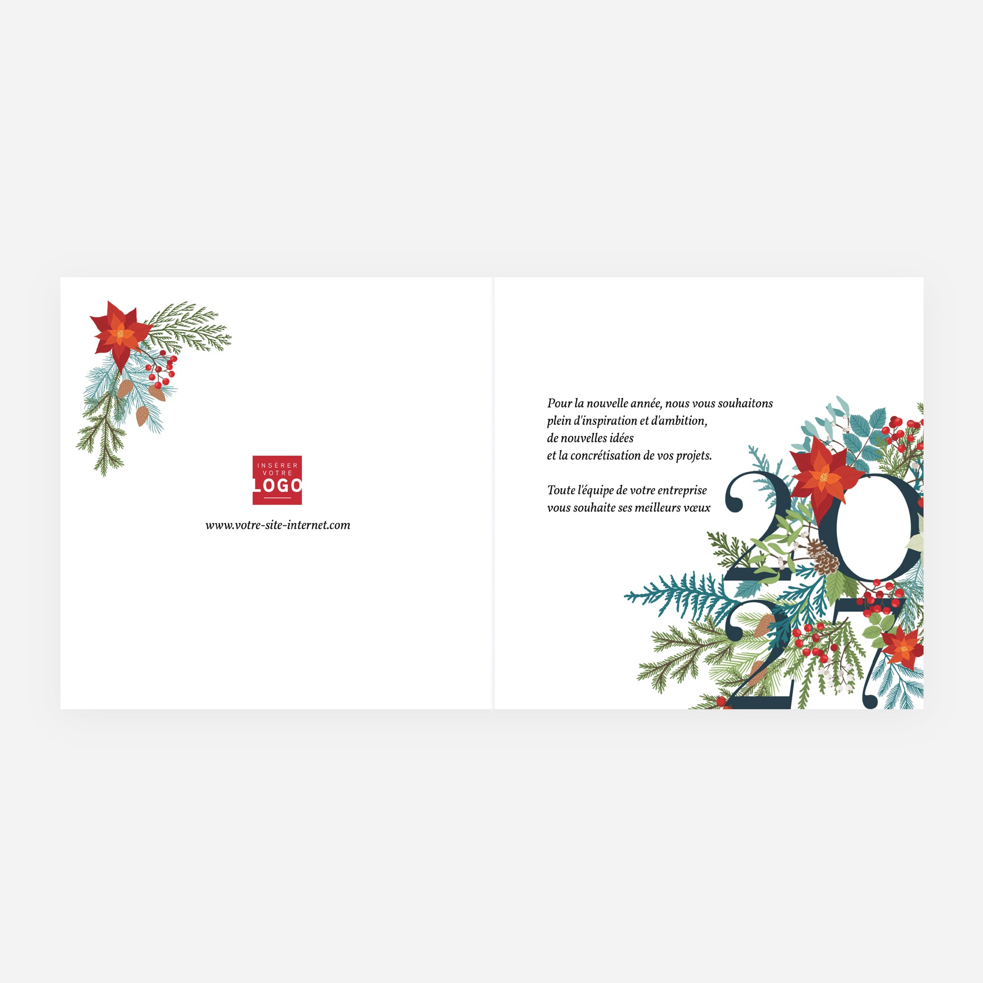 Christmas vegetal | Vœux professionnels • Carte de voeux • Carré double photo N° 2