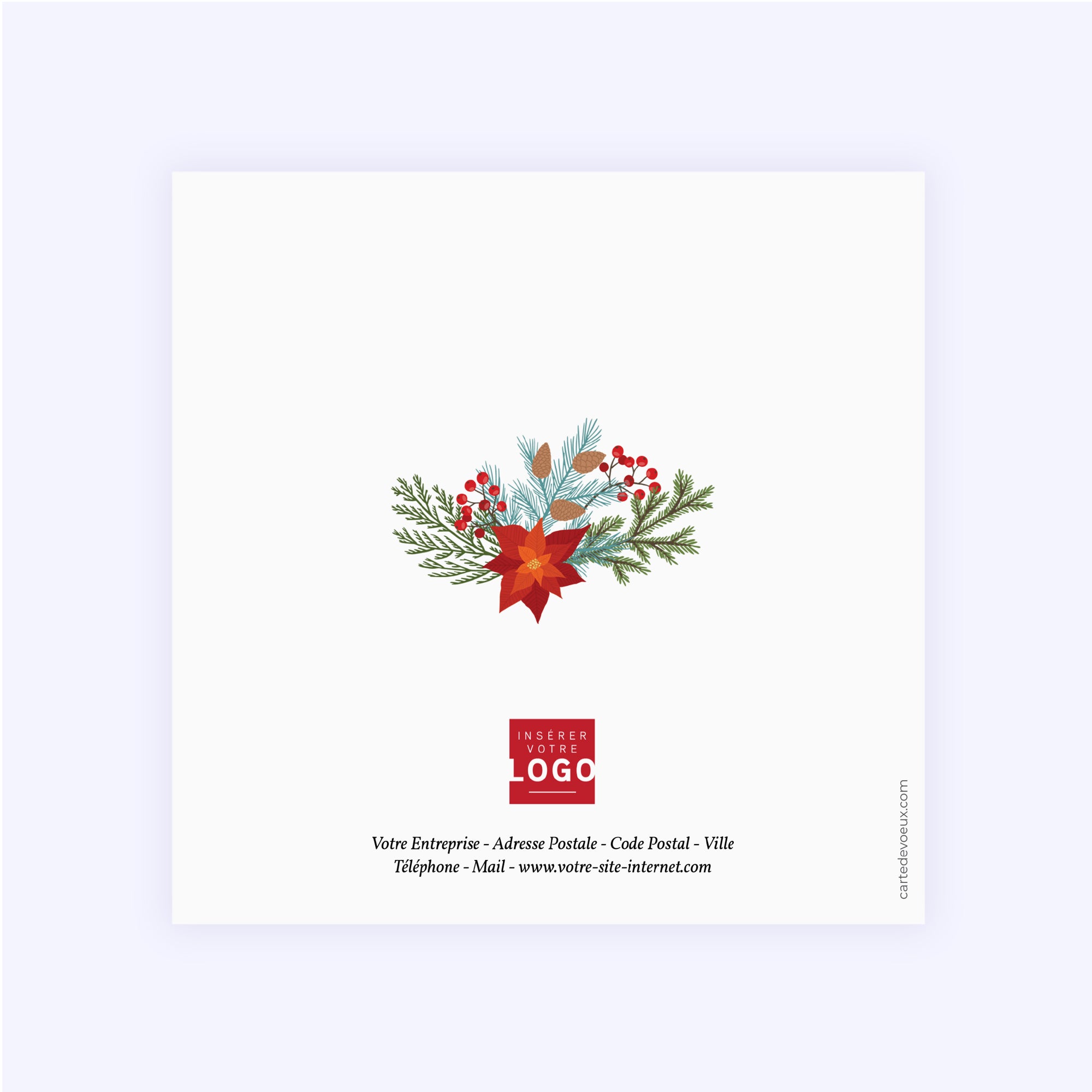 Christmas vegetal | Vœux professionnels • Carte de voeux • Carré double photo N° 3