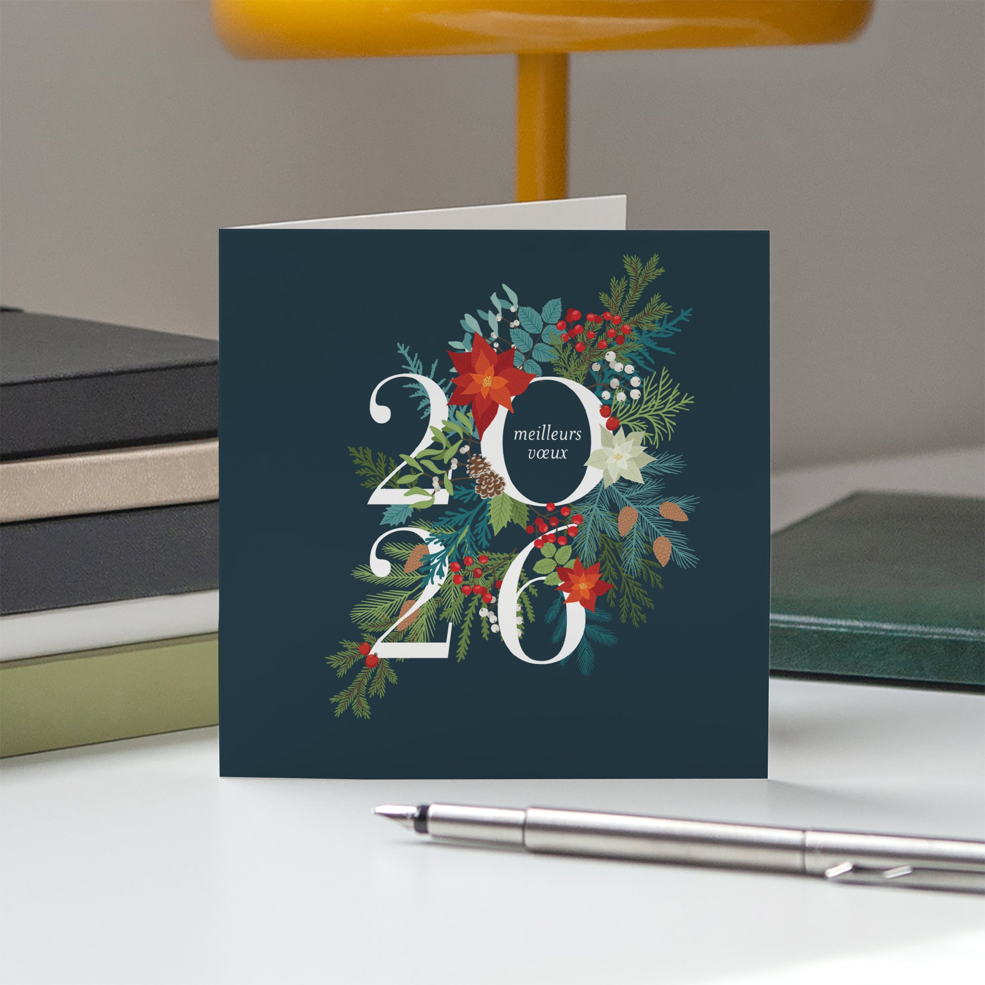 Christmas vegetal | Vœux professionnels • Carte de voeux • Carré double photo N° 5