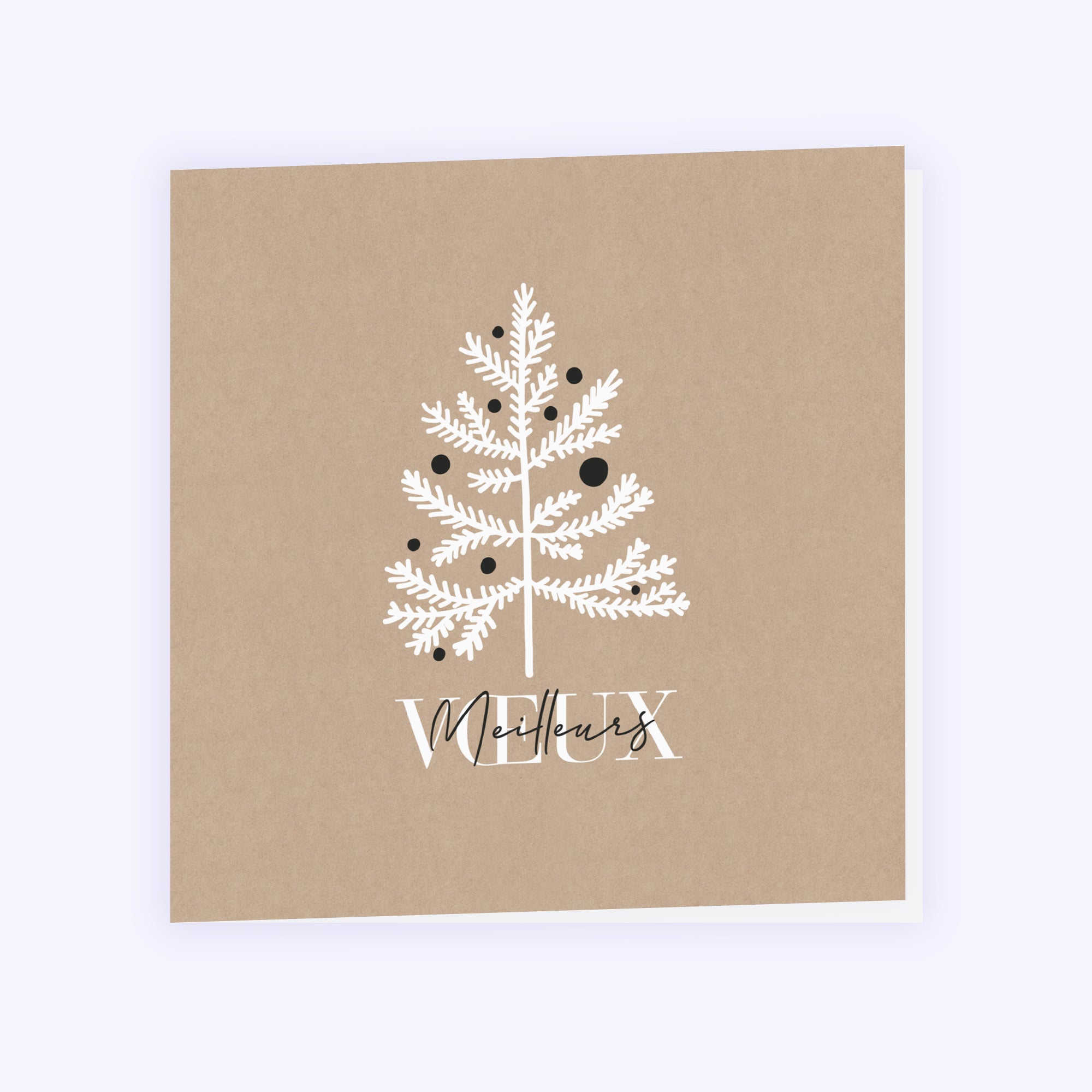 Graphique kraft | Vœux professionnels • Carte de voeux • Carré double photo N° 1