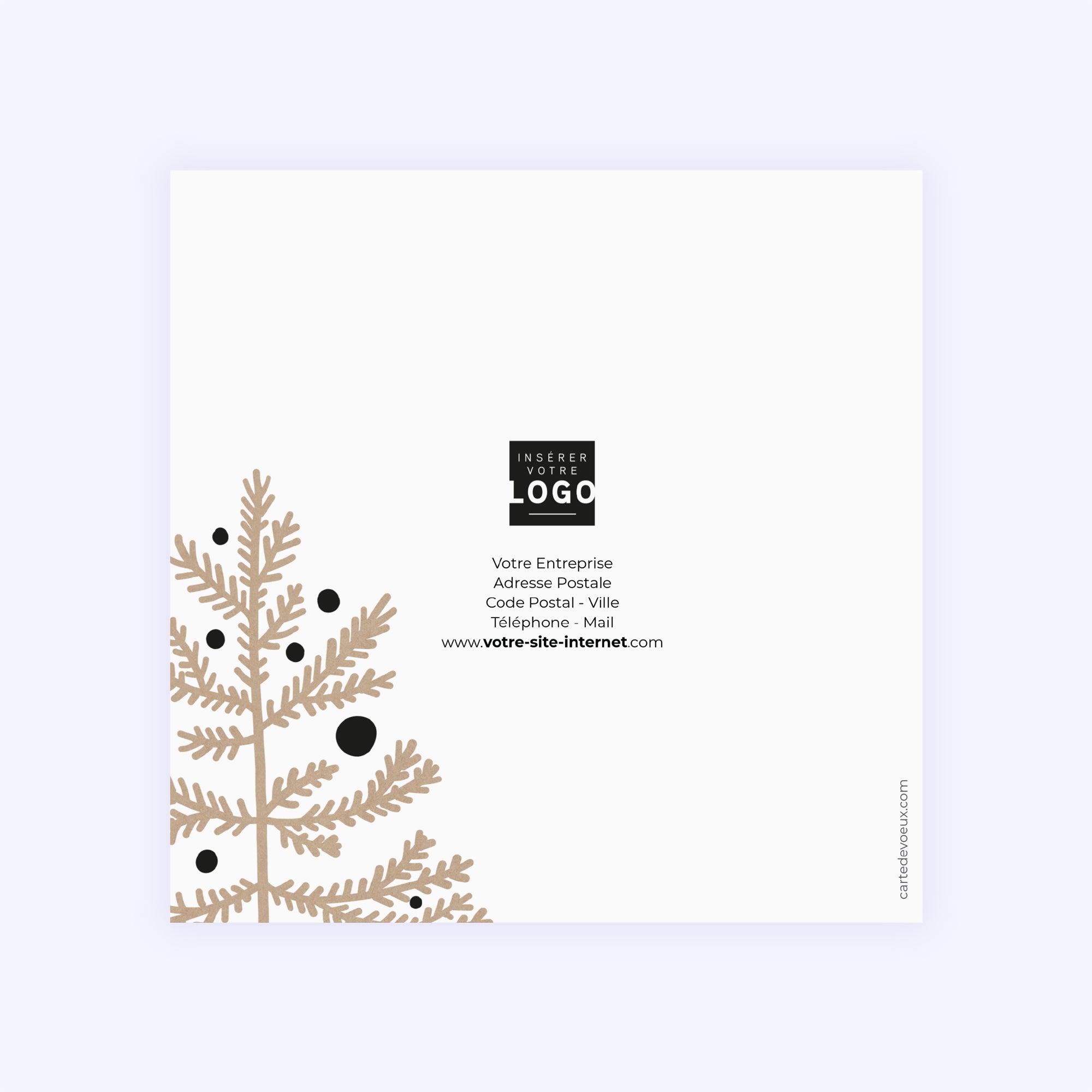 Graphique kraft | Vœux professionnels • Carte de voeux • Carré double photo N° 3