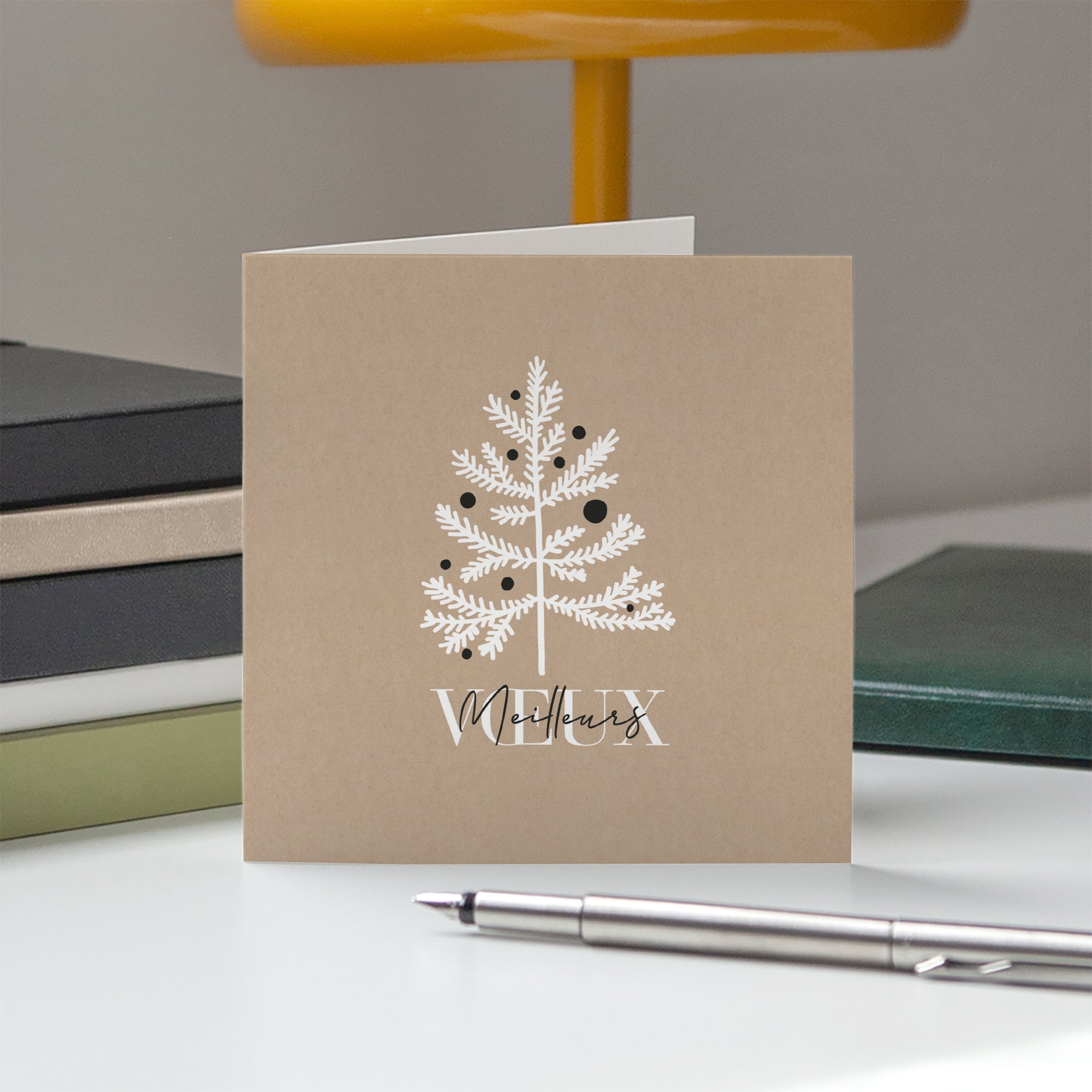 Graphique kraft | Vœux professionnels • Carte de voeux • Carré double photo N° 5