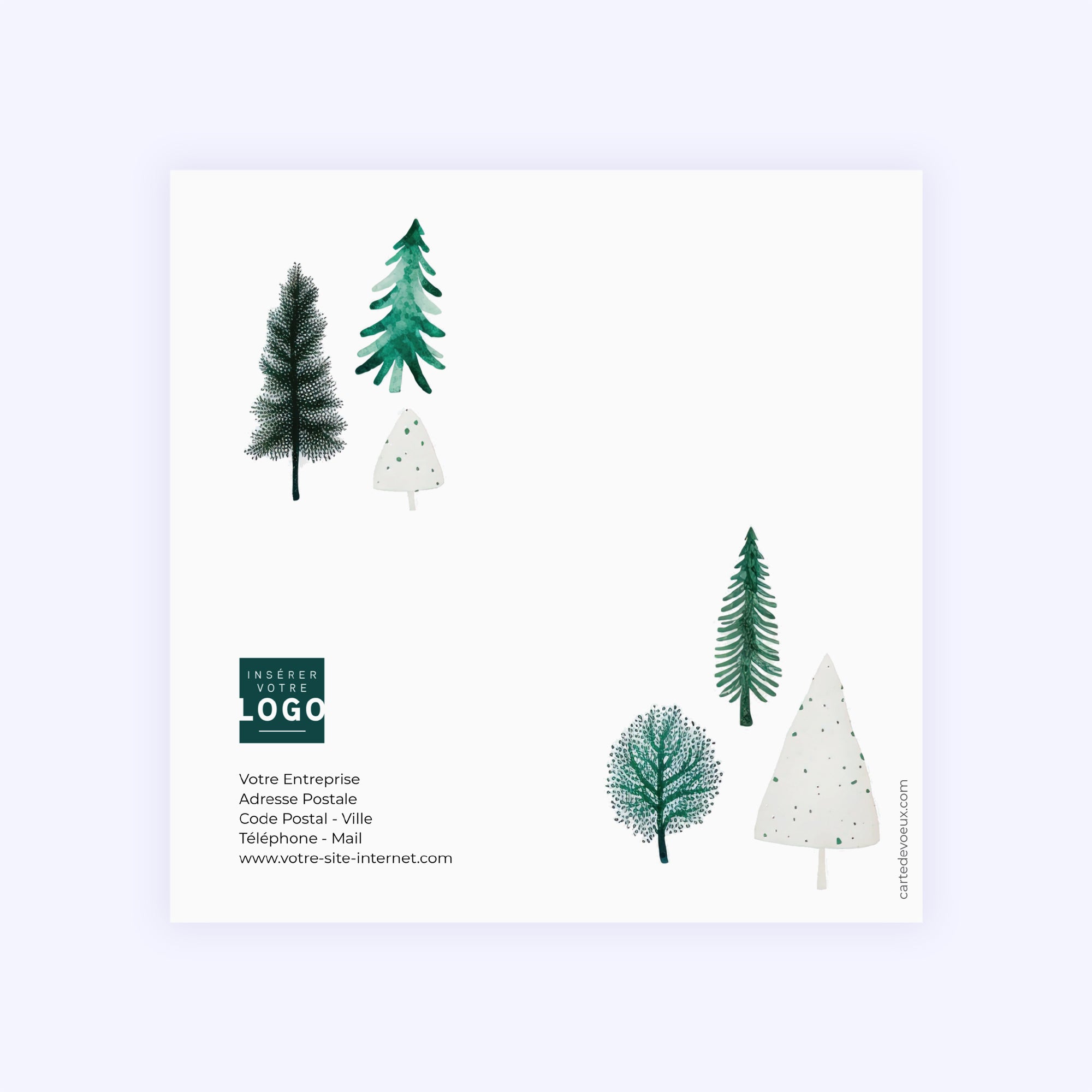 Forêt de sapins | Vœux professionnels • Carte de voeux • Carré double photo N° 3