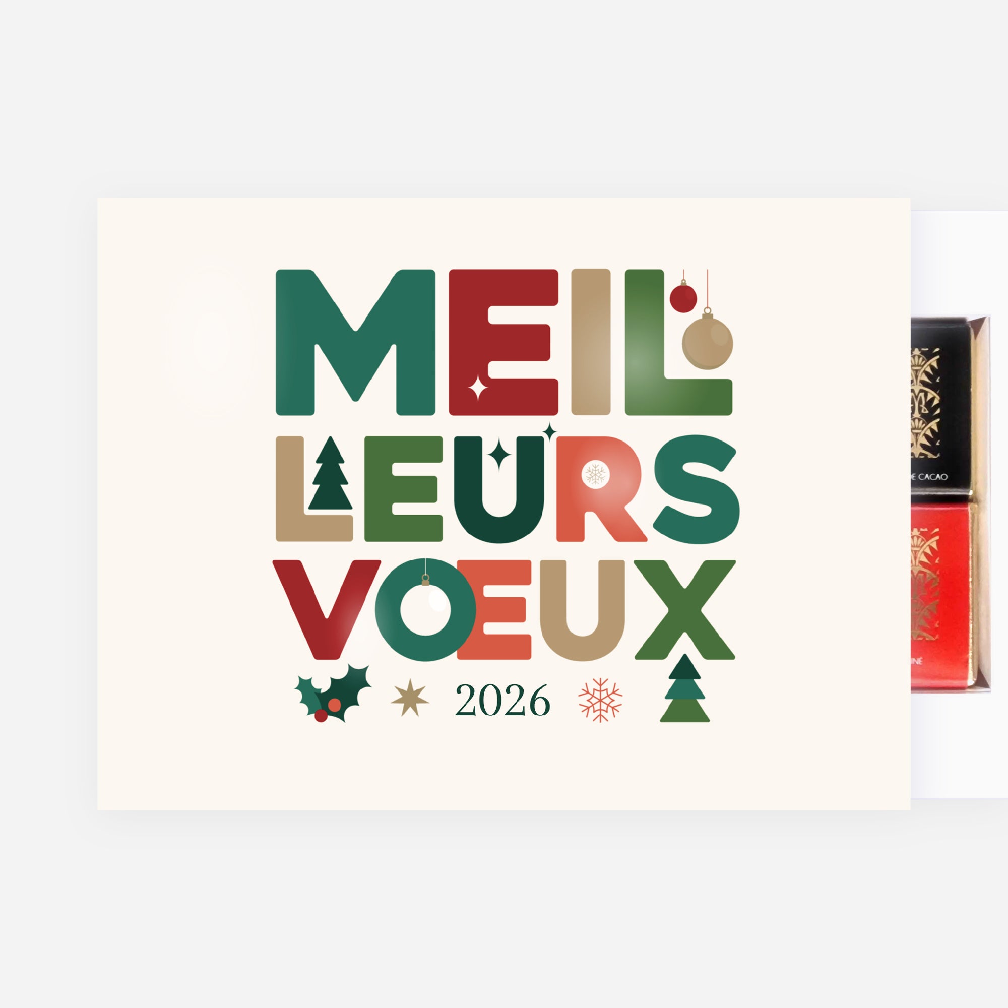 Xmas typo | Vœux professionnels • Boite chocolat personnalisée • Maxim's de Paris photo N° 2
