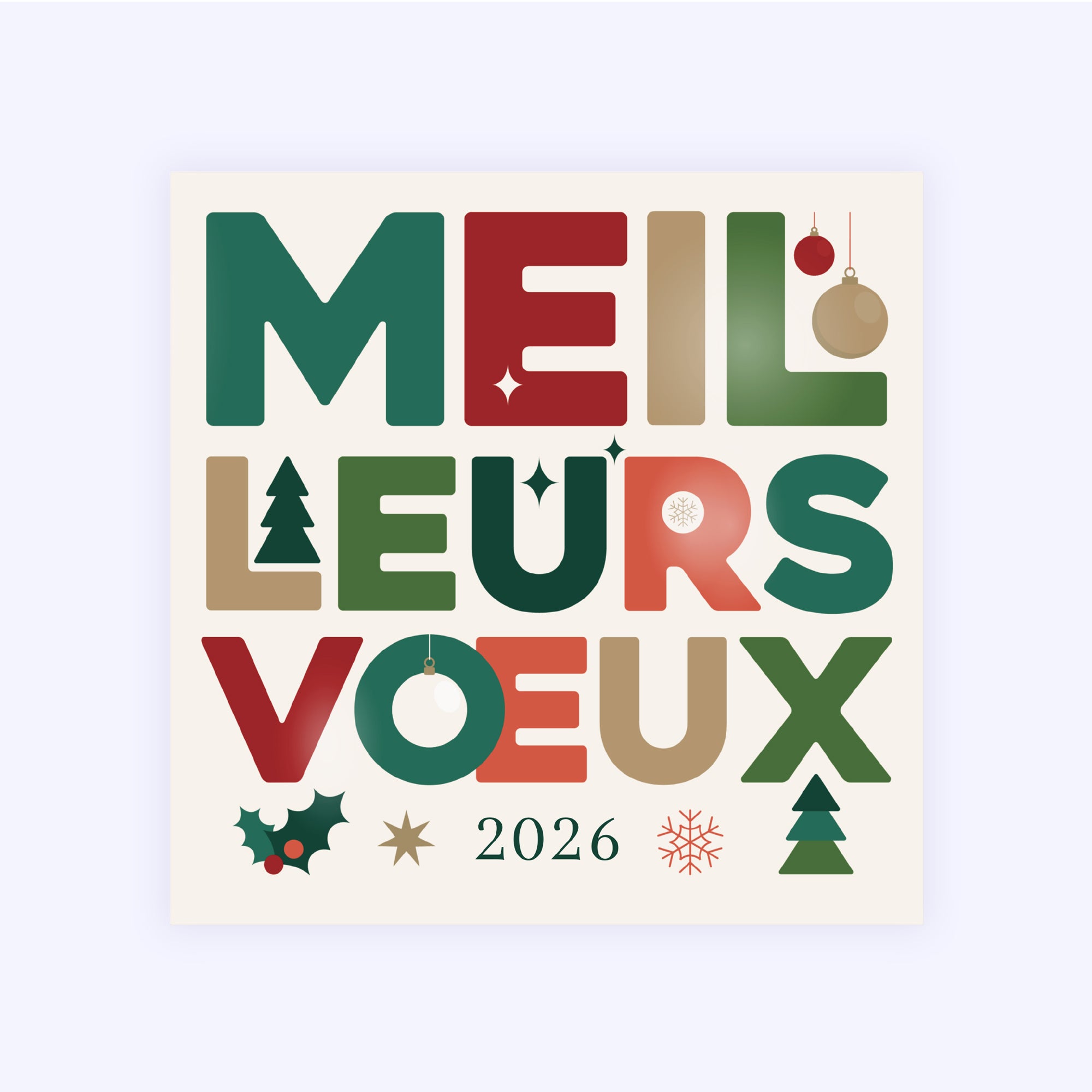 Xmas typo | Vœux professionnels • Carte de voeux • Carré photo N° 1