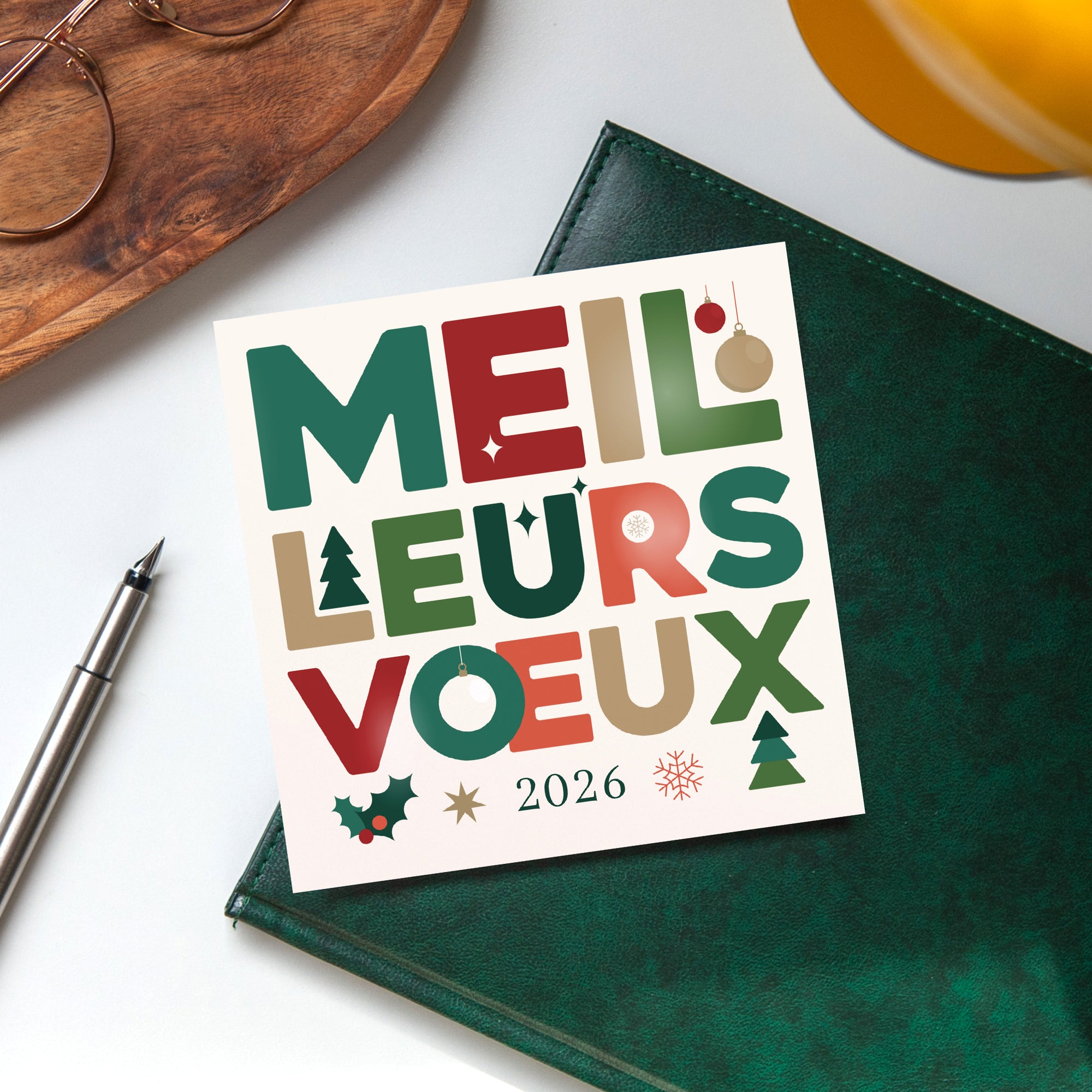 Xmas typo | Vœux professionnels • Carte de voeux • Carré photo N° 4