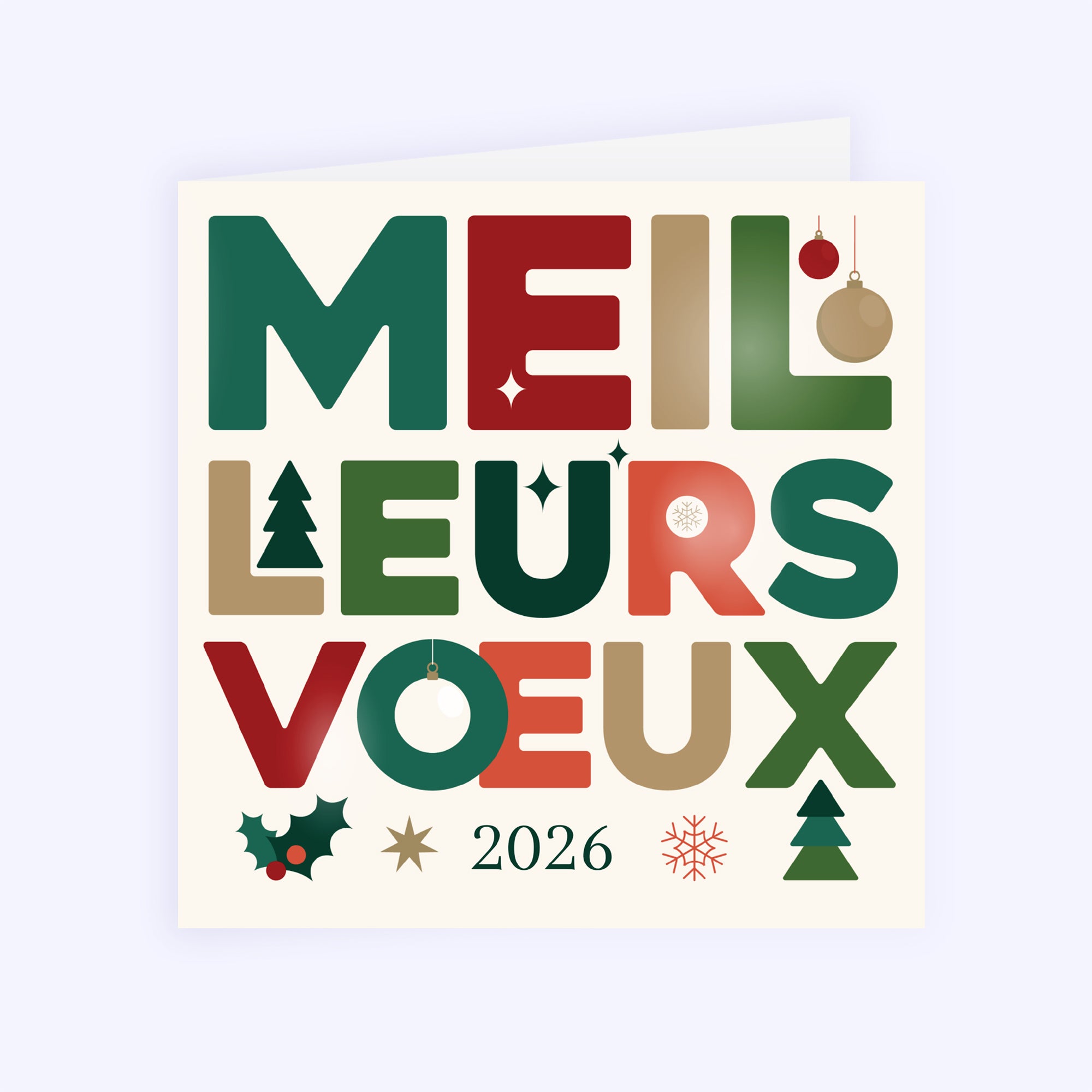 Xmas typo | Vœux professionnels • Carte de voeux • Carré double photo N° 1