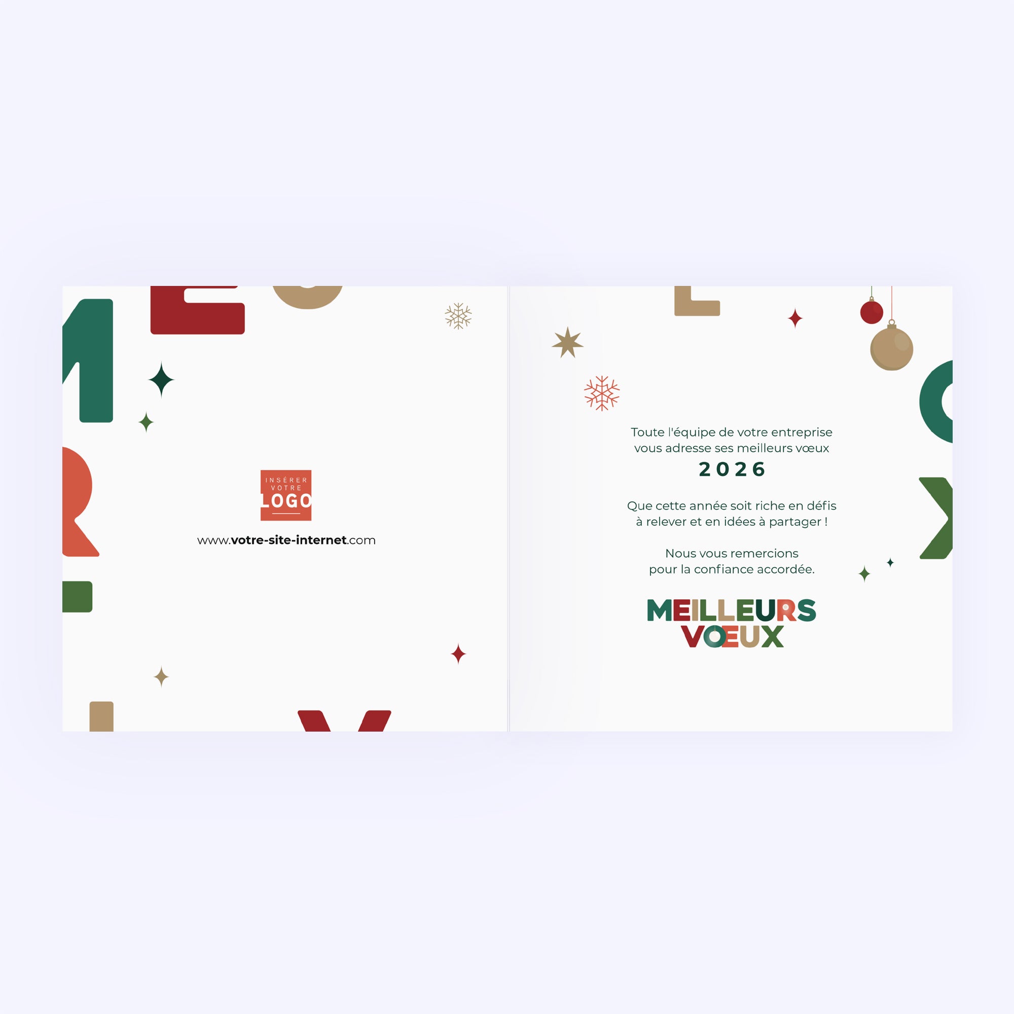 Xmas typo | Vœux professionnels • Carte de voeux • Carré double photo N° 2