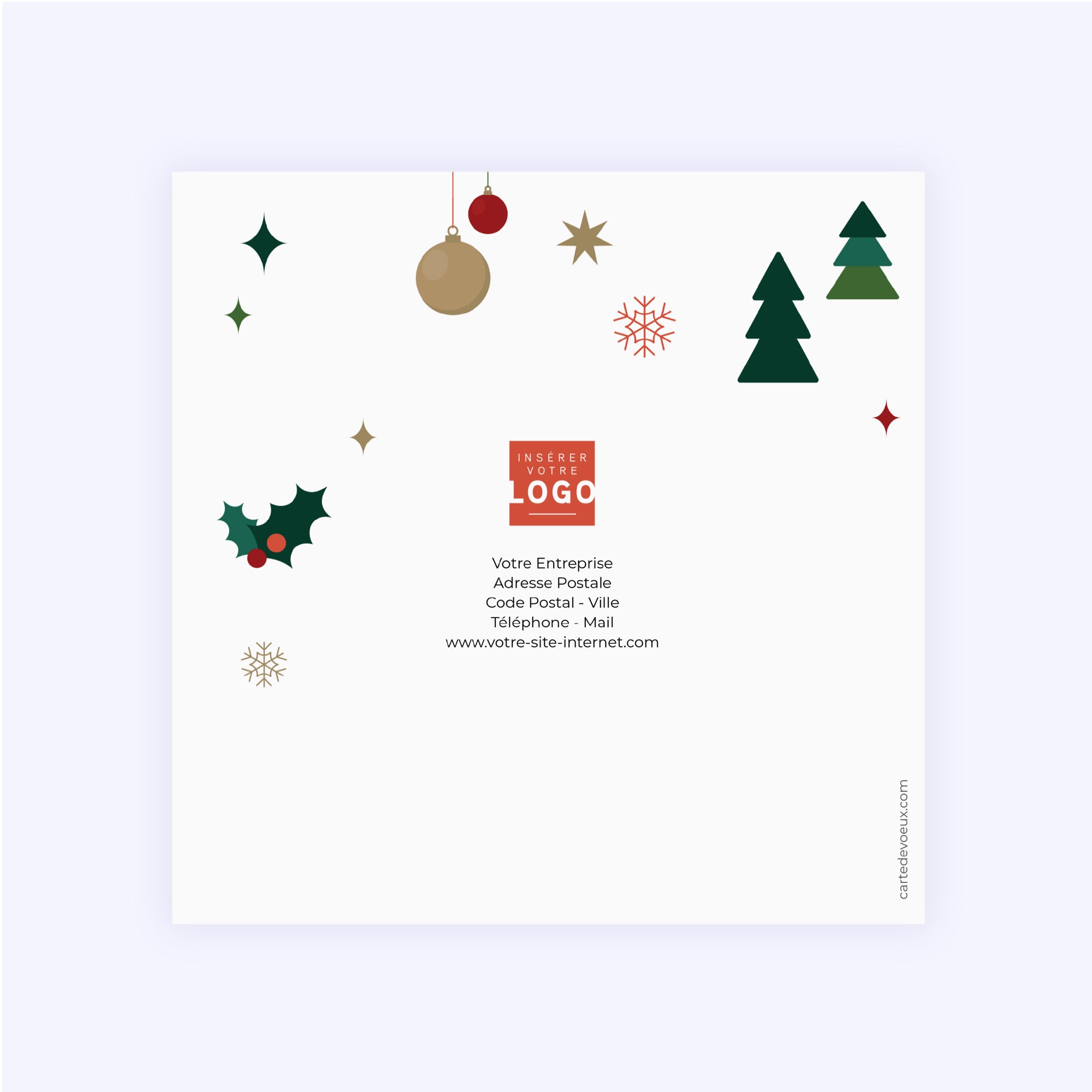 Xmas typo | Vœux professionnels • Carte de voeux • Carré double photo N° 3