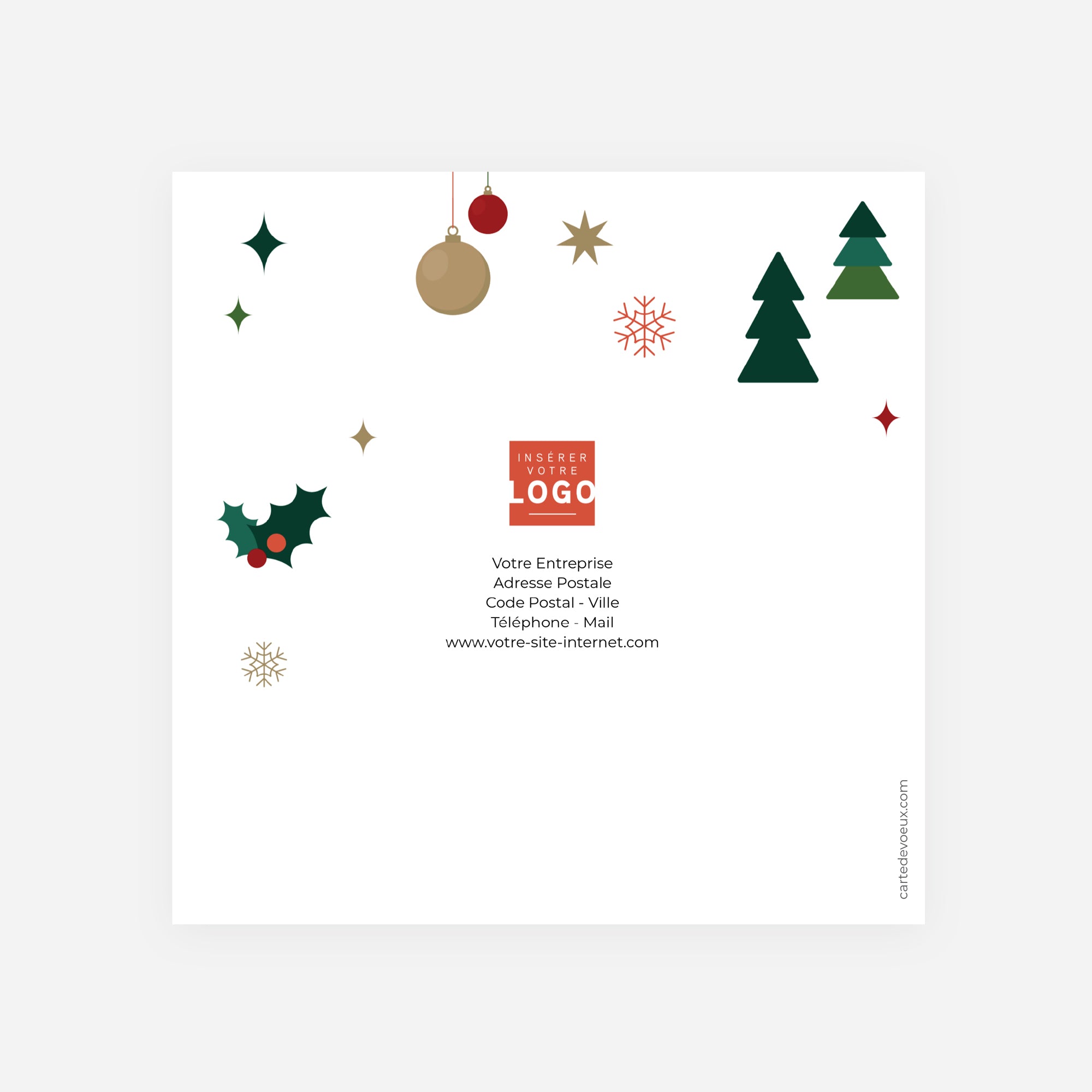 Xmas typo | Vœux professionnels • Carte de voeux • Carré double photo N° 3
