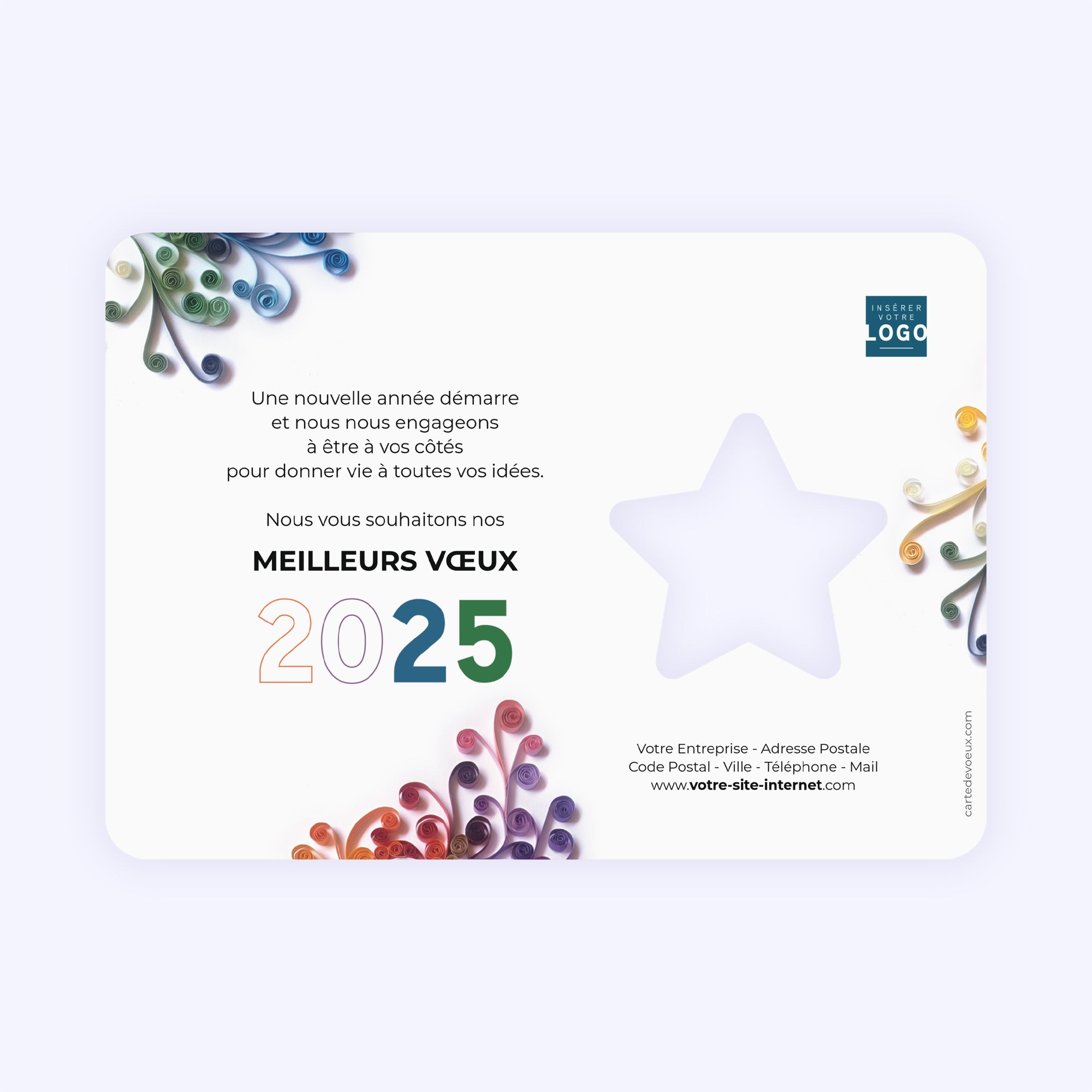 Quilling | Vœux professionnels • Carte de voeux • Horizontal étoile photo N° 2