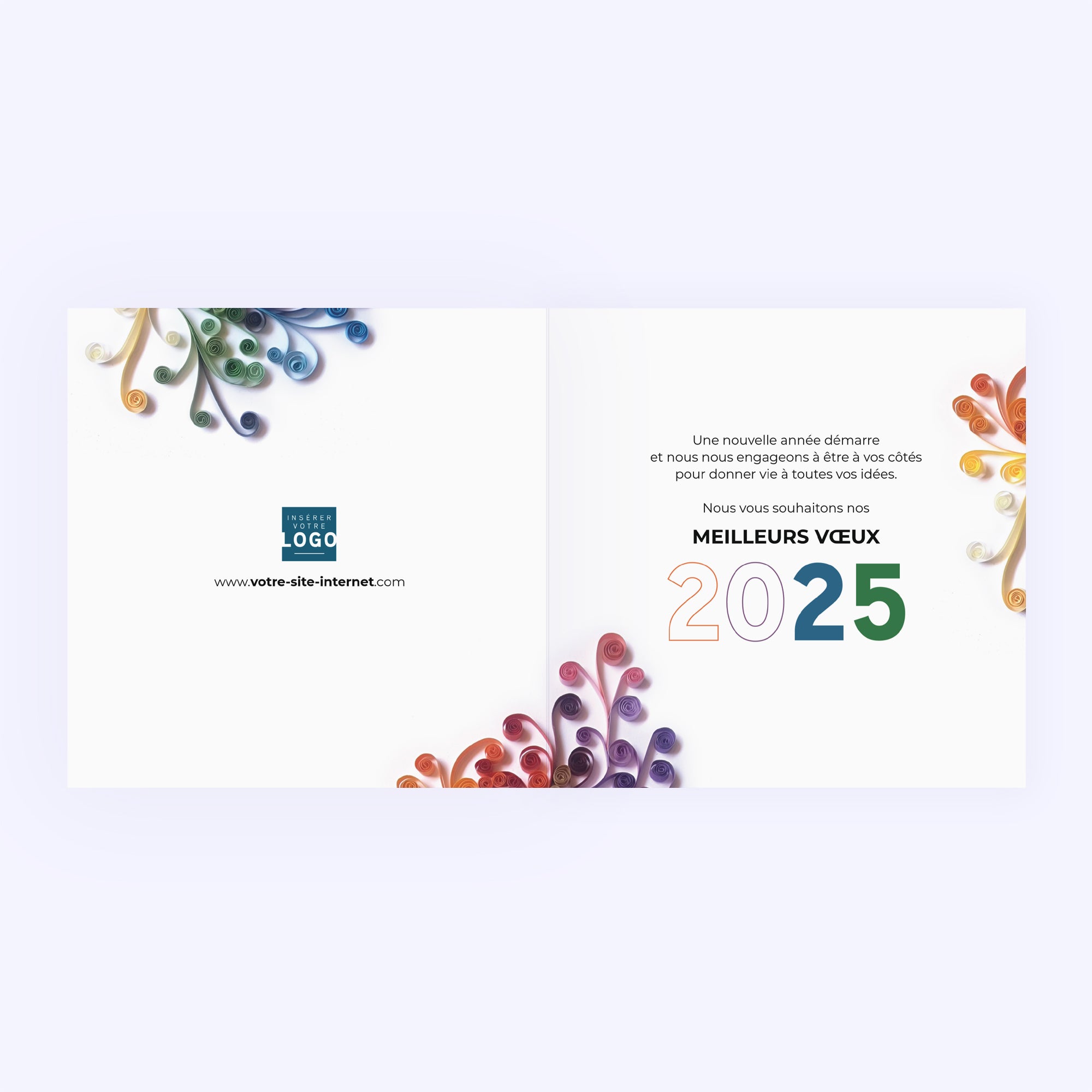 Quilling | Vœux professionnels • Carte de voeux • Carré double photo N° 2