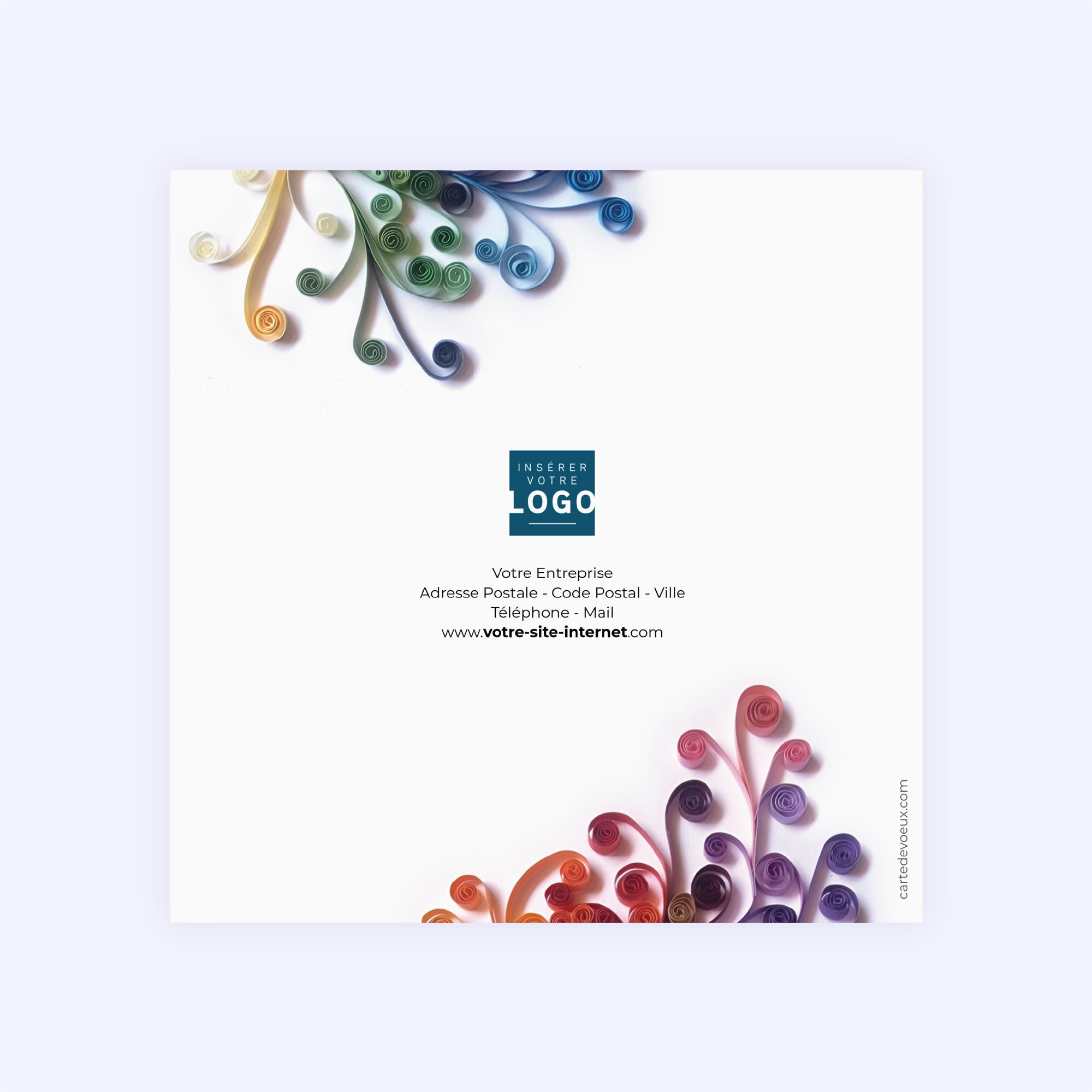 Quilling | Vœux professionnels • Carte de voeux • Carré double photo N° 3