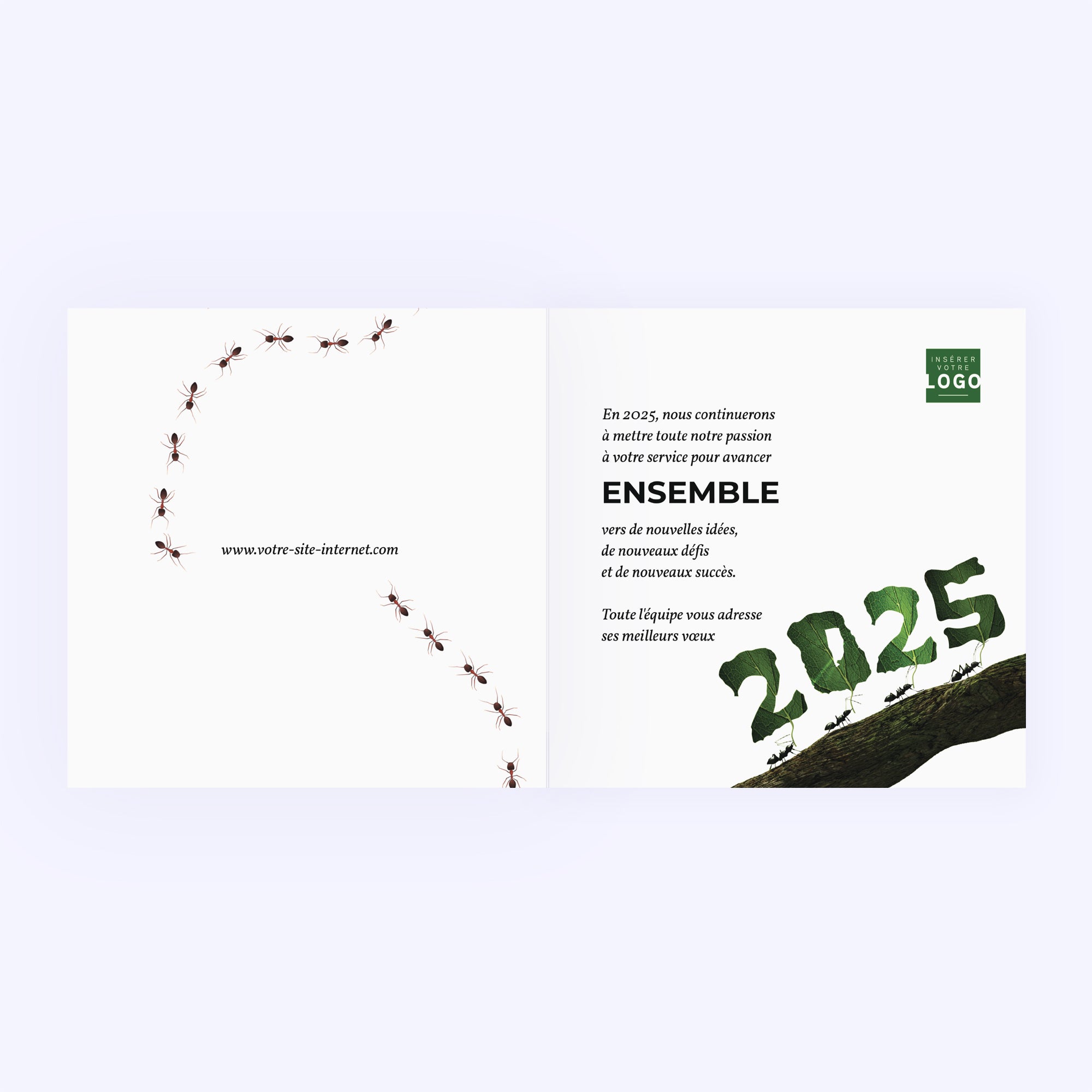 Team power | Vœux professionnels • Carte de voeux • Carré double photo N° 2