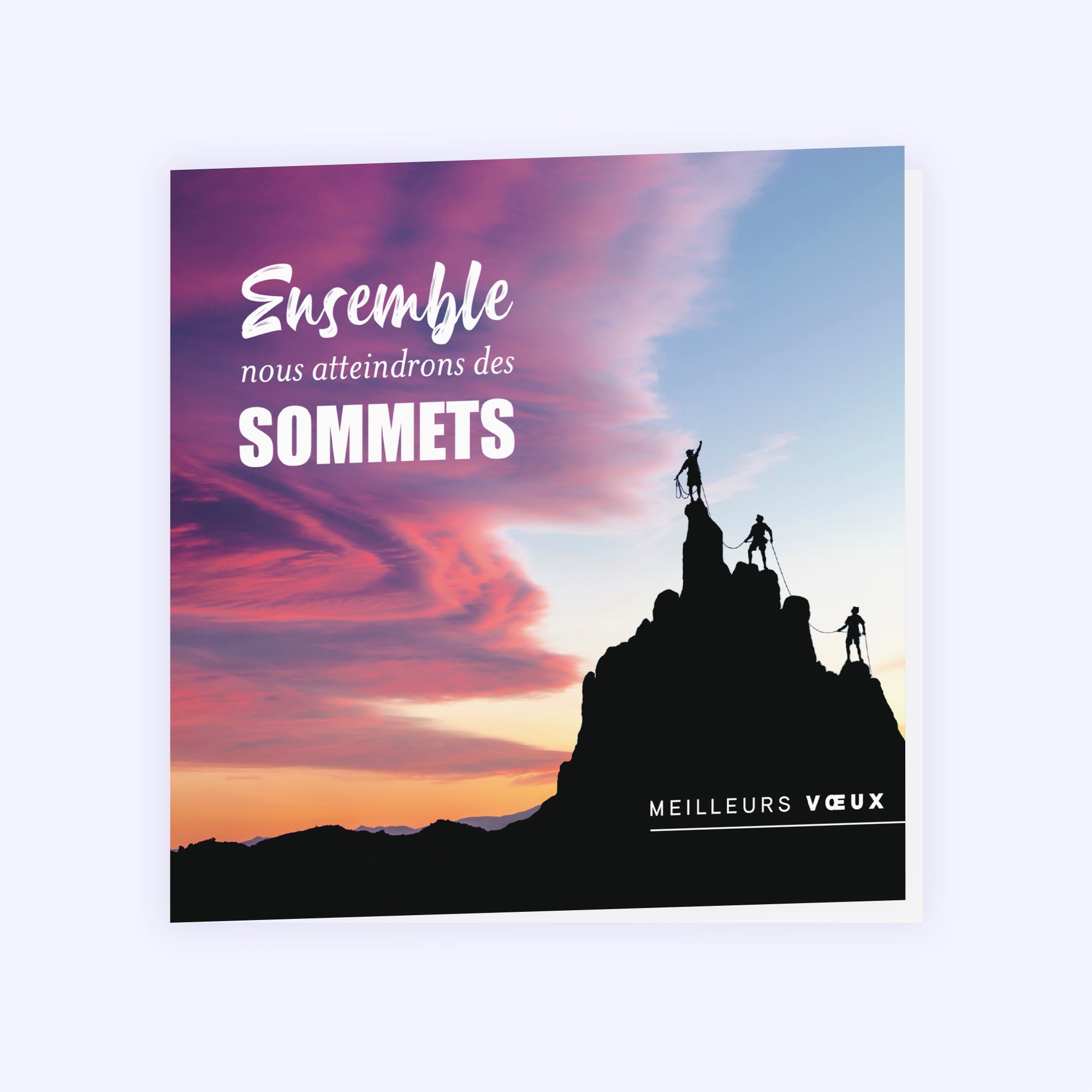 Sommet | Vœux professionnels • Carte de voeux • Carré double photo N° 1