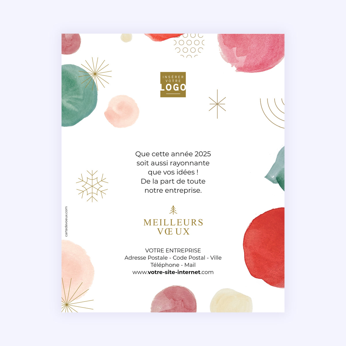 Pois aquarelle | Vœux professionnels • Carte virtuelle • eCard Image photo N° 1