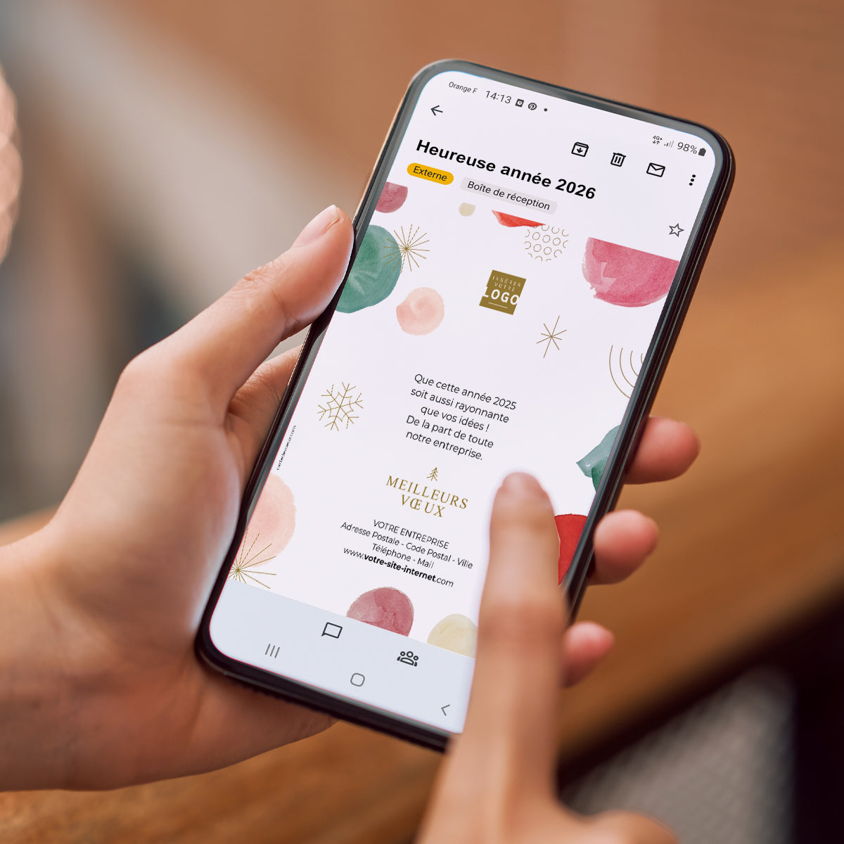 Pois aquarelle | Vœux professionnels • Carte virtuelle • eCard Image photo N° 2