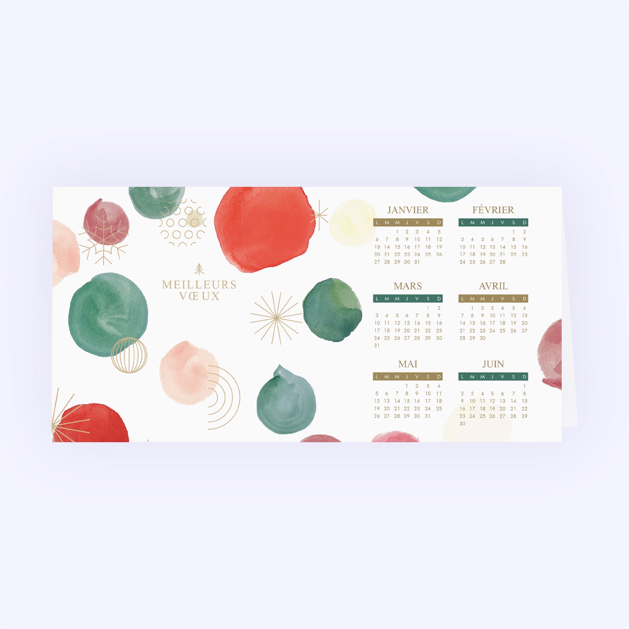 Pois aquarelle | Vœux professionnels • Calendrier professionnel photo N° 1