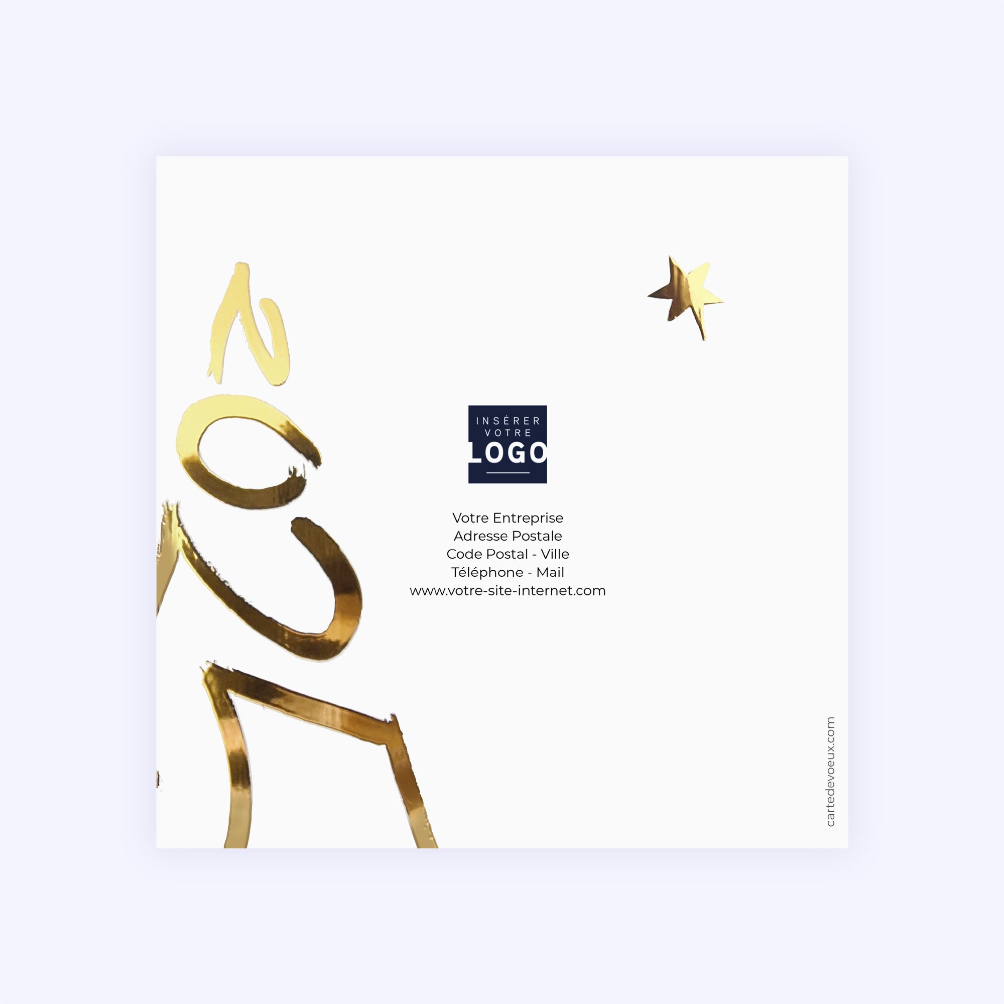Sapin millésime | Vœux professionnels • Carte de voeux dorure photo N° 3