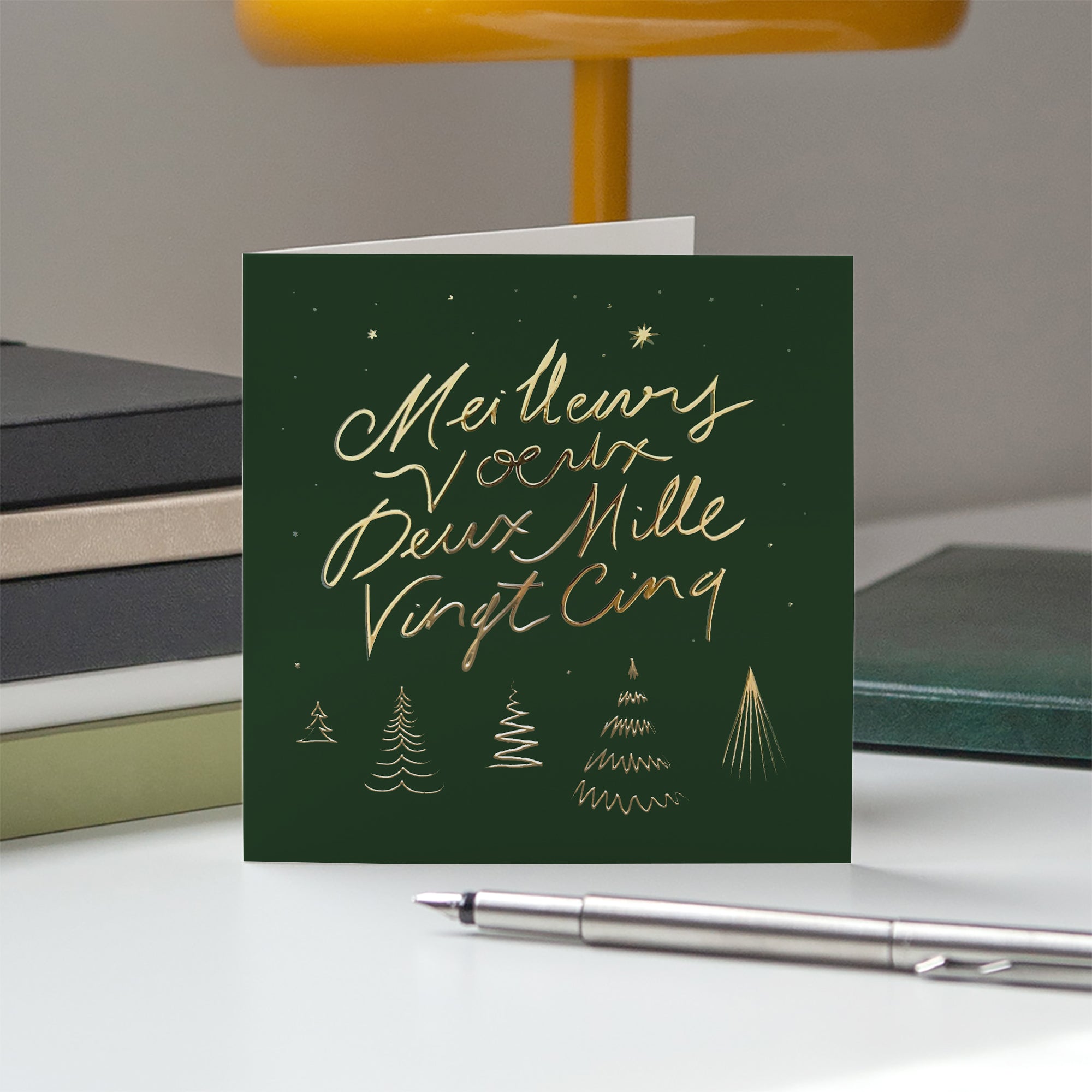 Voeux manuscrit dorée | Vœux professionnels • Carte de voeux dorure photo N° 5
