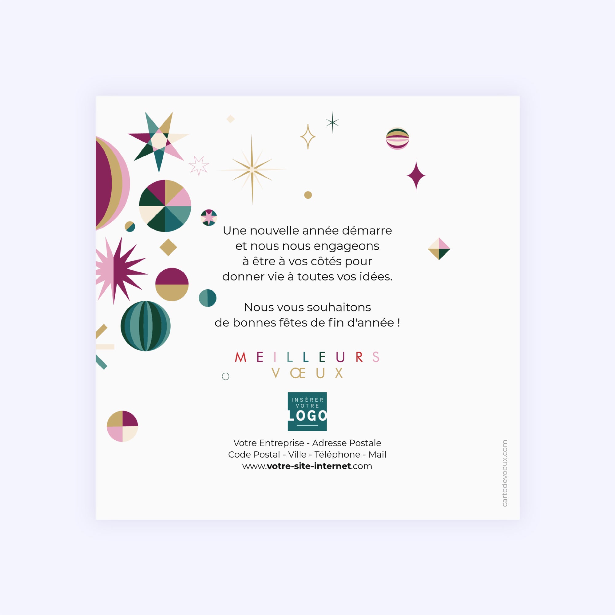 Constellation dorée | Vœux professionnels • Carte de voeux • Carré photo N° 2