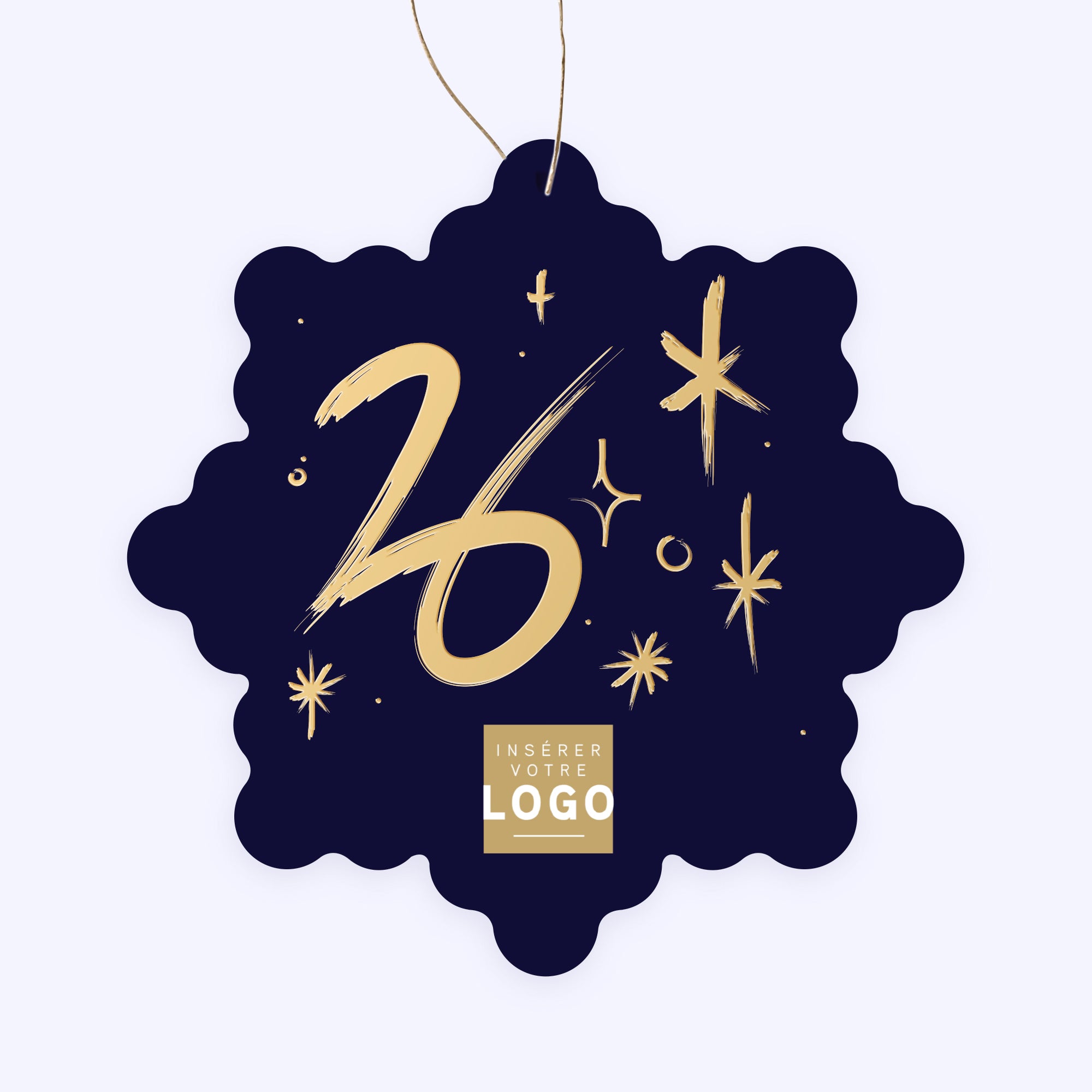 Gold marker | Vœux professionnels • Boule de Noël papier • Flocon photo N° 1