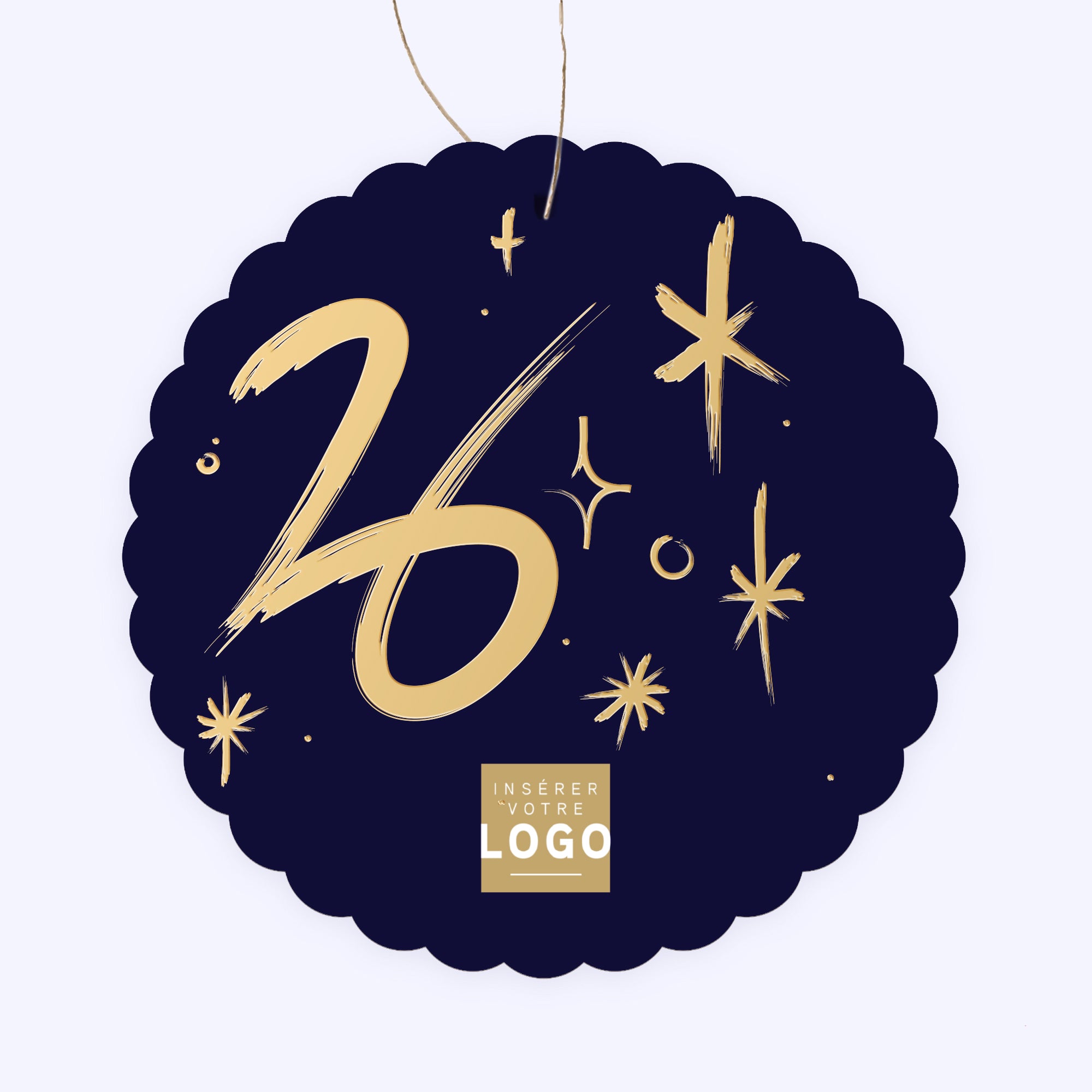 Gold marker | Vœux professionnels • Boule de Noël papier • Ronde photo N° 1