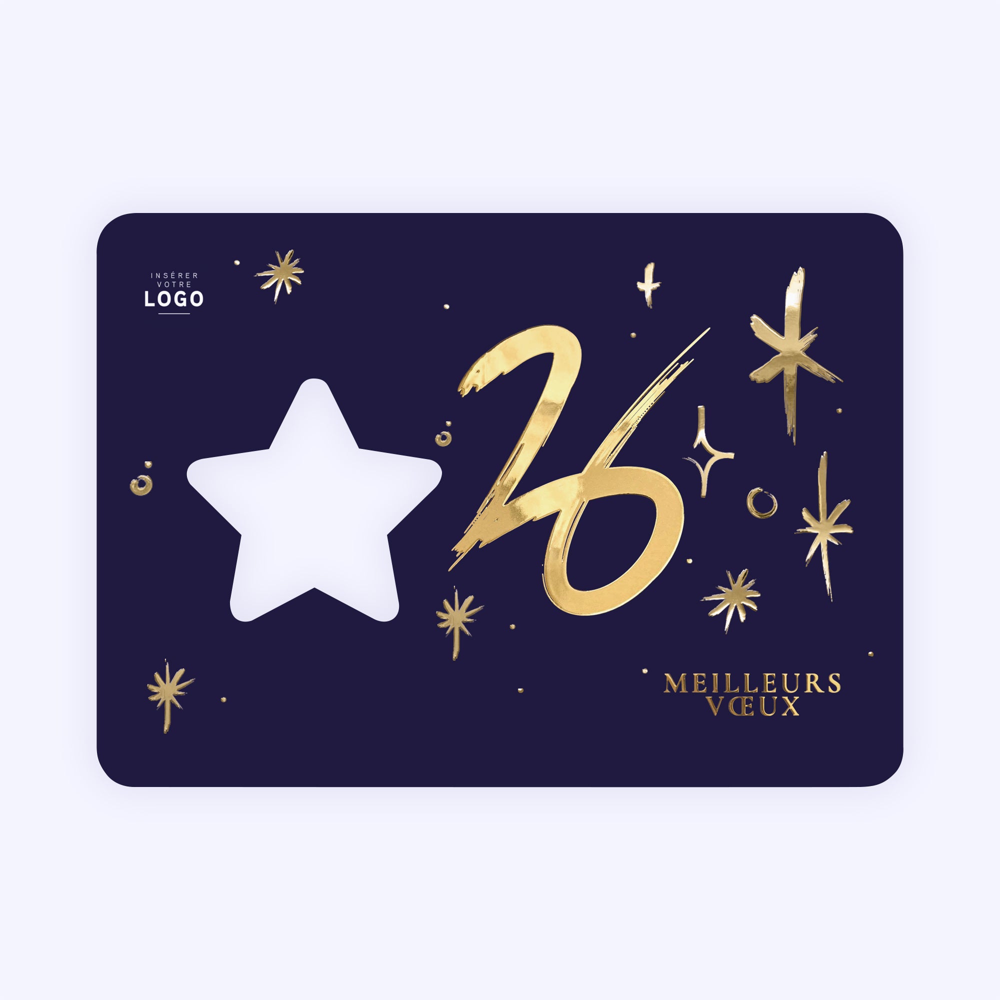 Gold marker | Vœux professionnels • Carte de voeux dorure • Horizontal étoile photo N° 1
