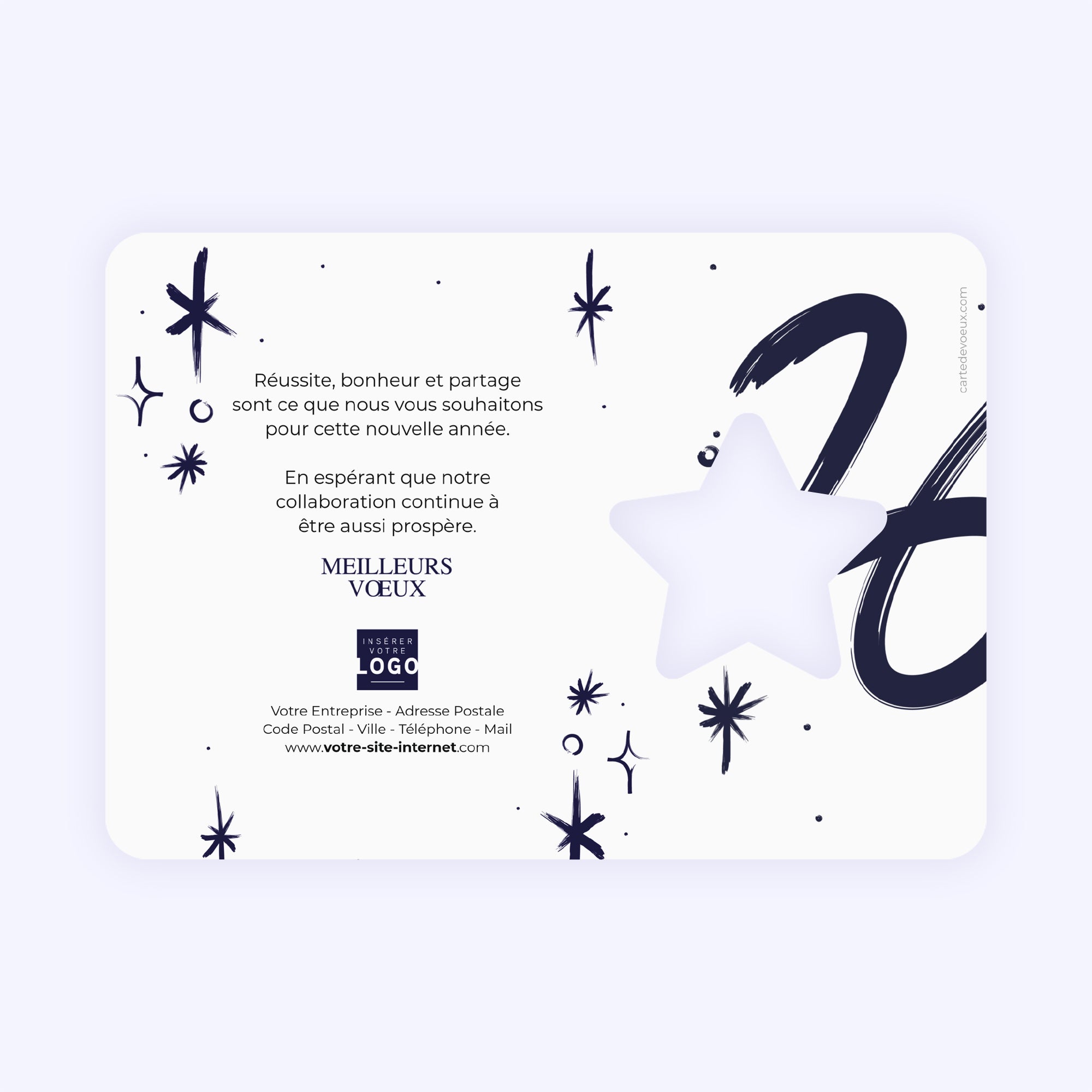 Gold marker | Vœux professionnels • Carte de voeux dorure • Horizontal étoile photo N° 2