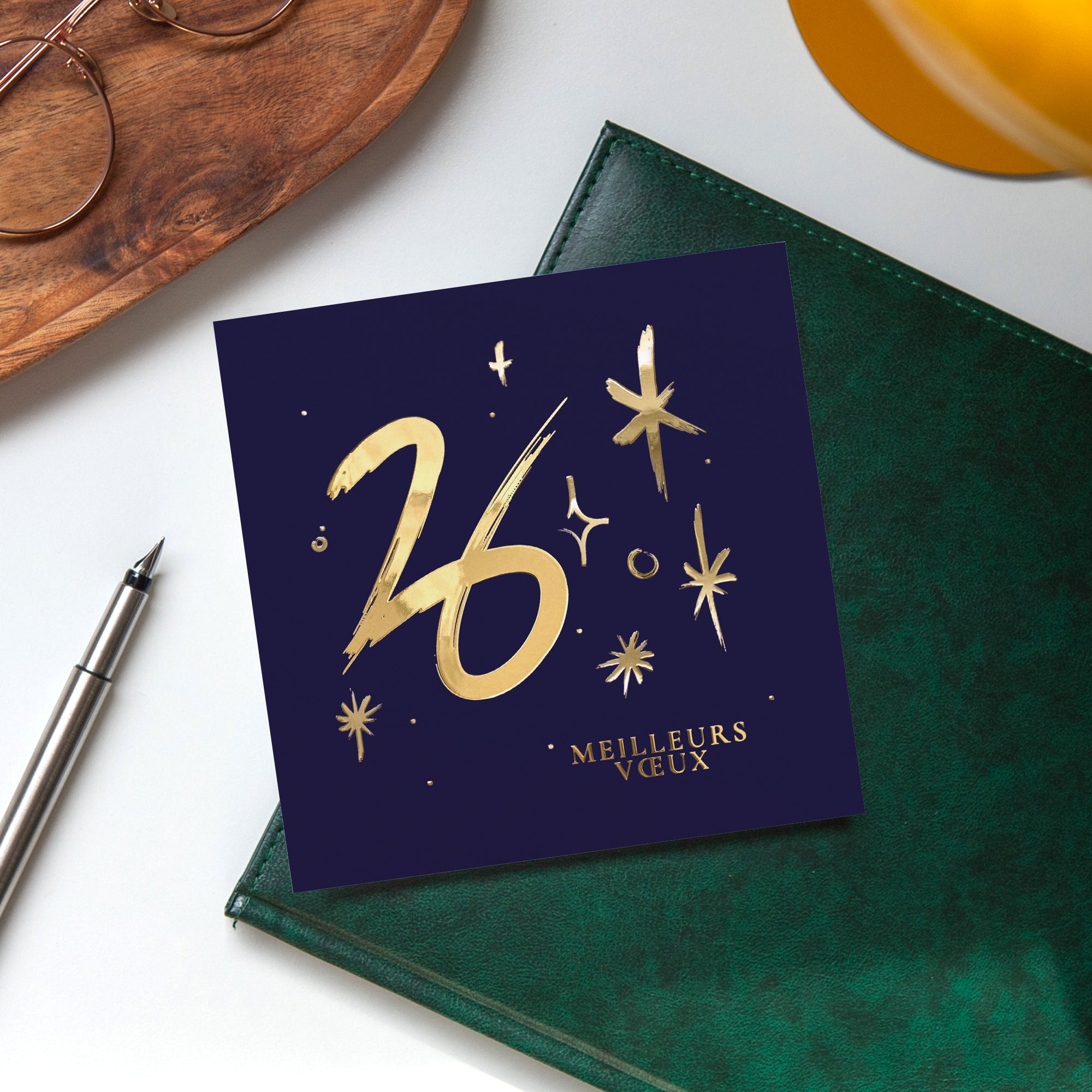 Gold marker | Vœux professionnels • Carte de voeux dorure • Carré photo N° 4