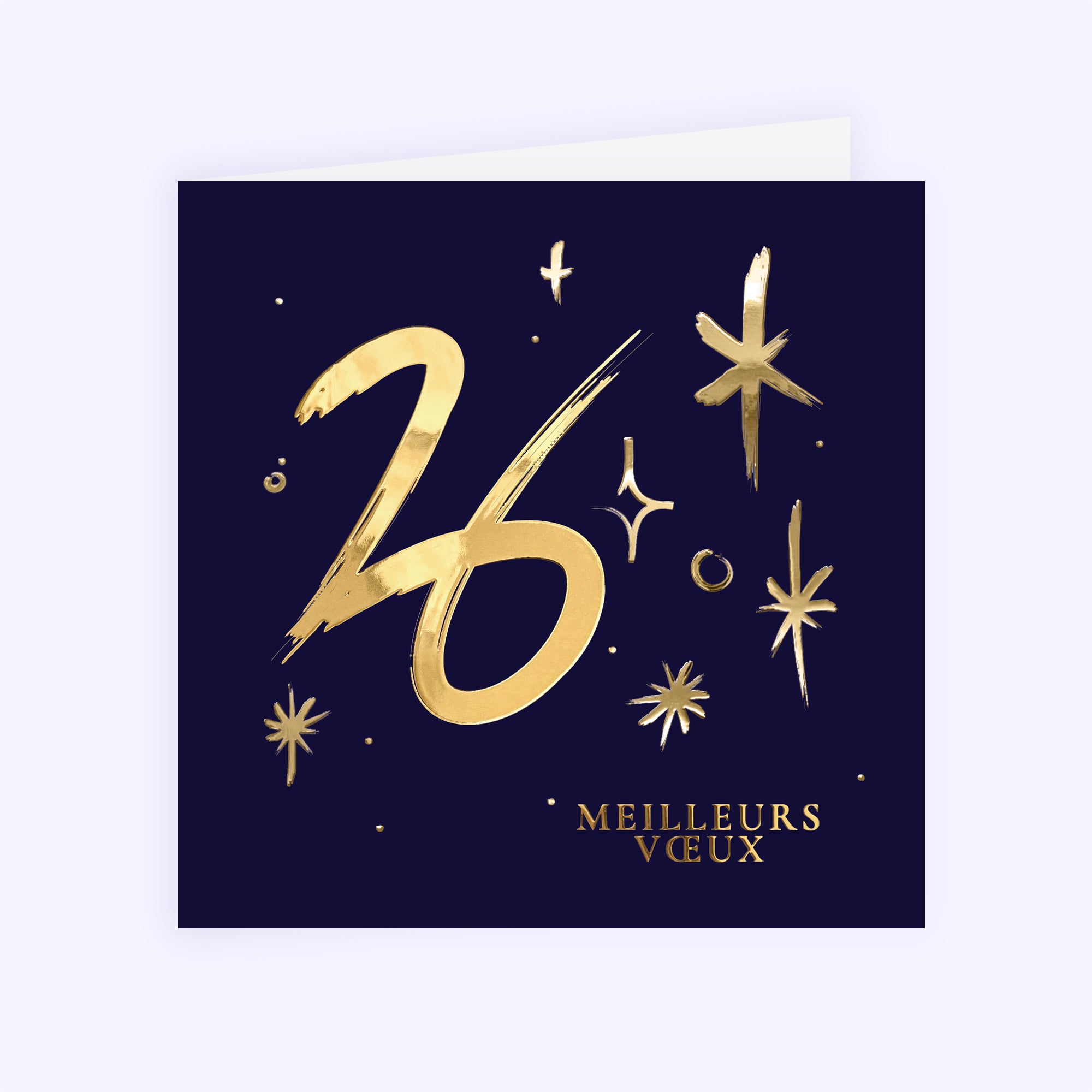 Gold marker | Vœux professionnels • Carte de voeux dorure • Carré double photo N° 1