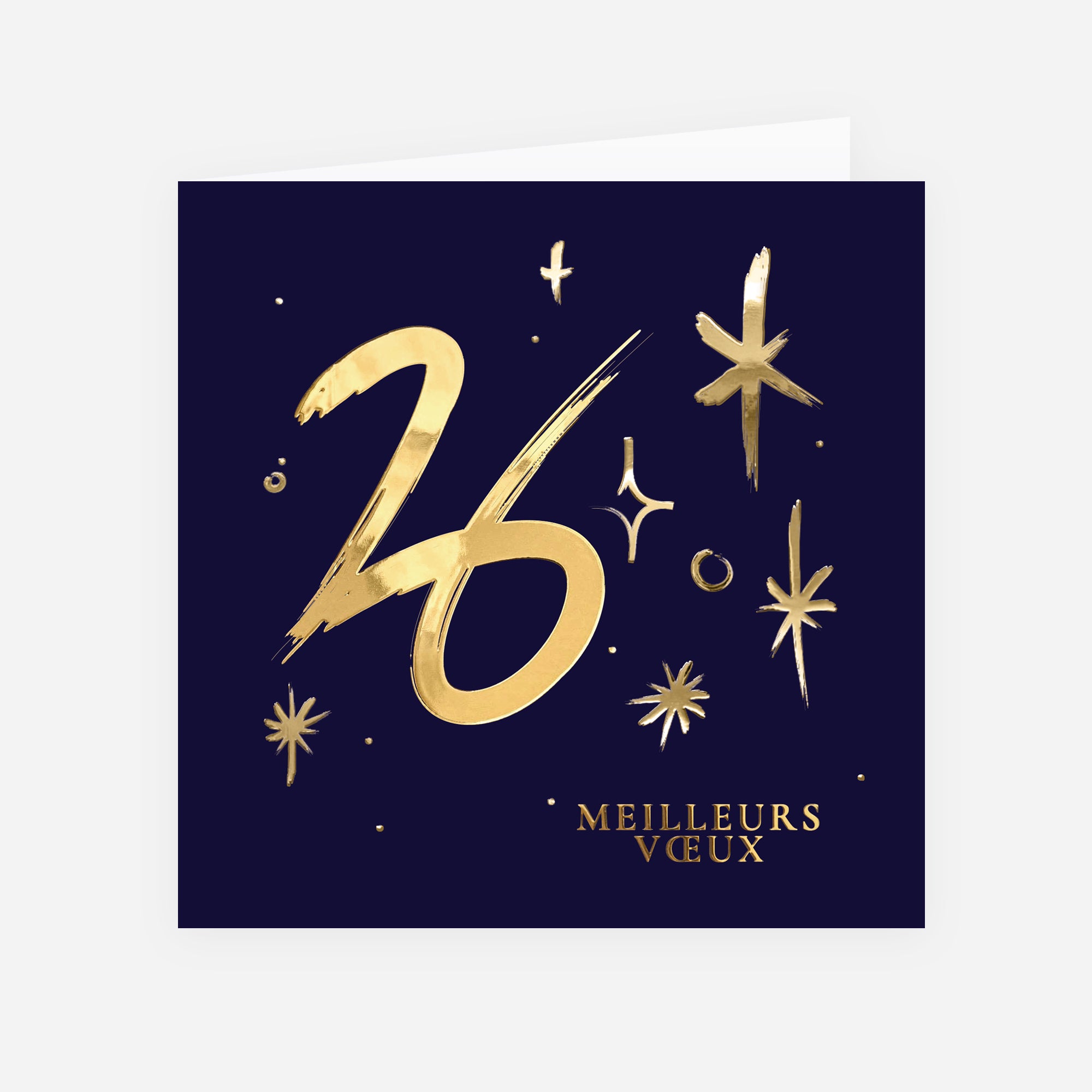 Gold marker | Vœux professionnels • Carte de voeux dorure • Carré double photo N° 1