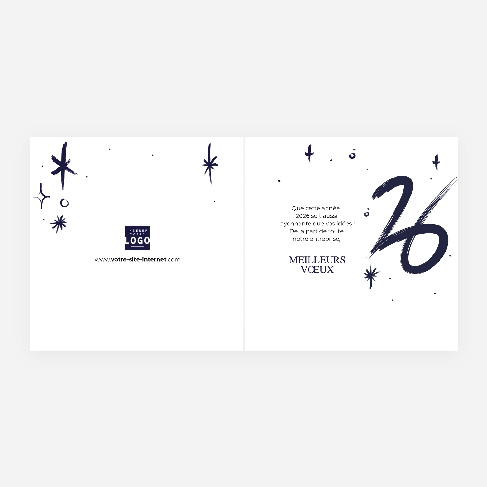 Gold marker | Vœux professionnels • Carte de voeux dorure • Carré double photo N° 2