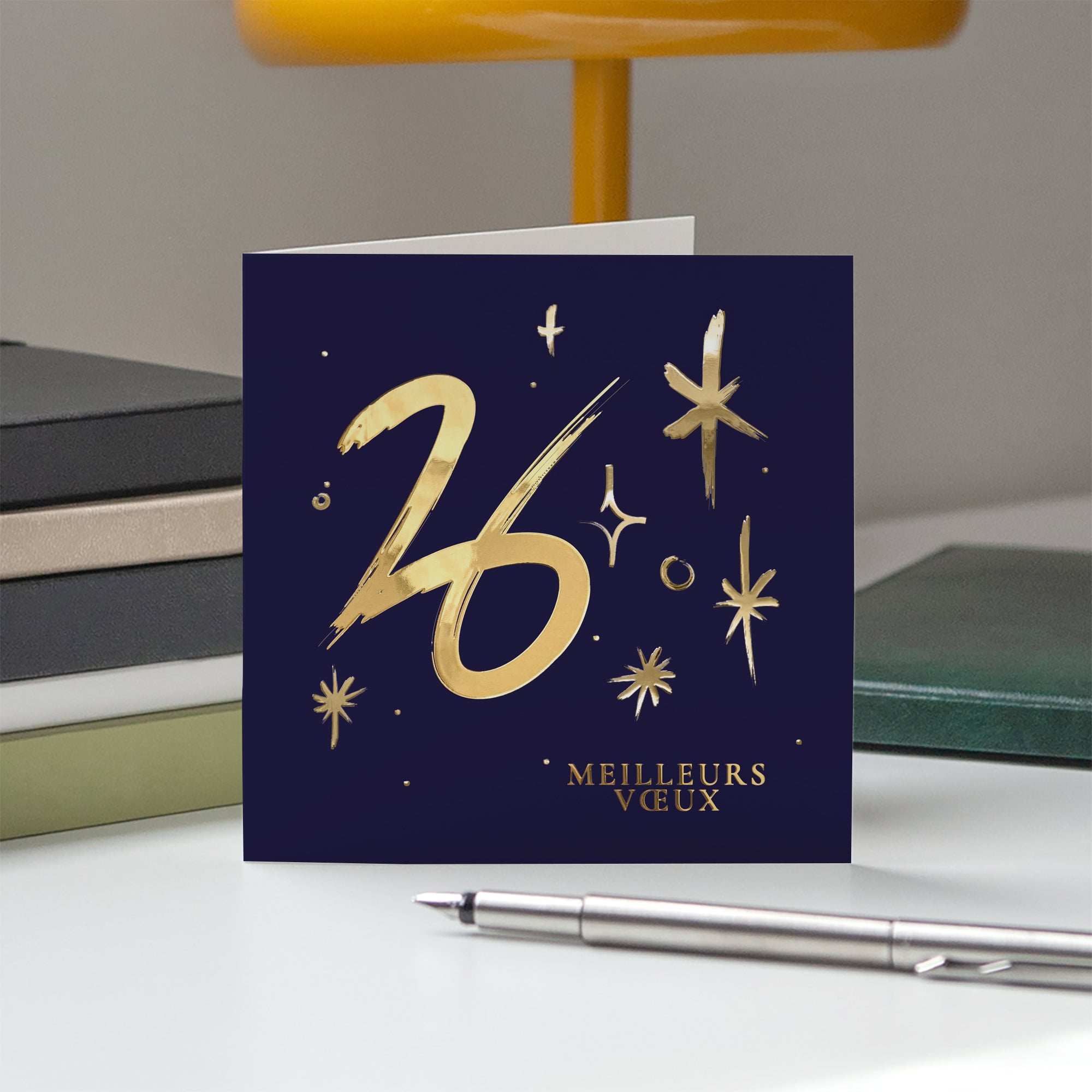 Gold marker | Vœux professionnels • Carte de voeux dorure • Carré double photo N° 5