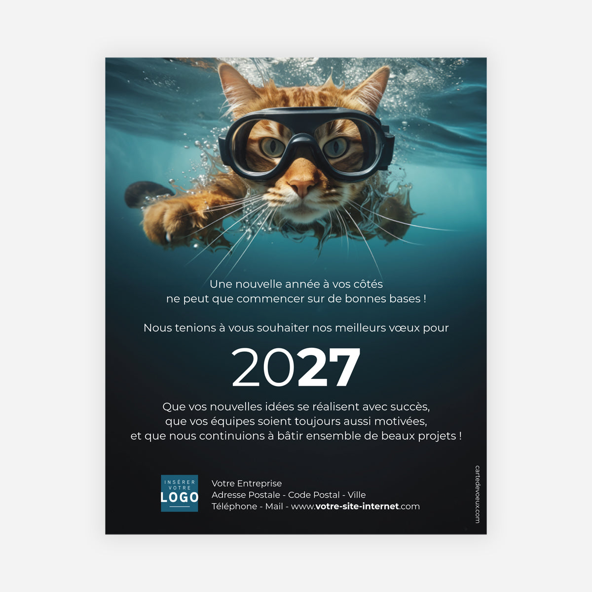 Chat(leureuse) année | Vœux professionnels • Carte virtuelle • eCard Image photo N° 1