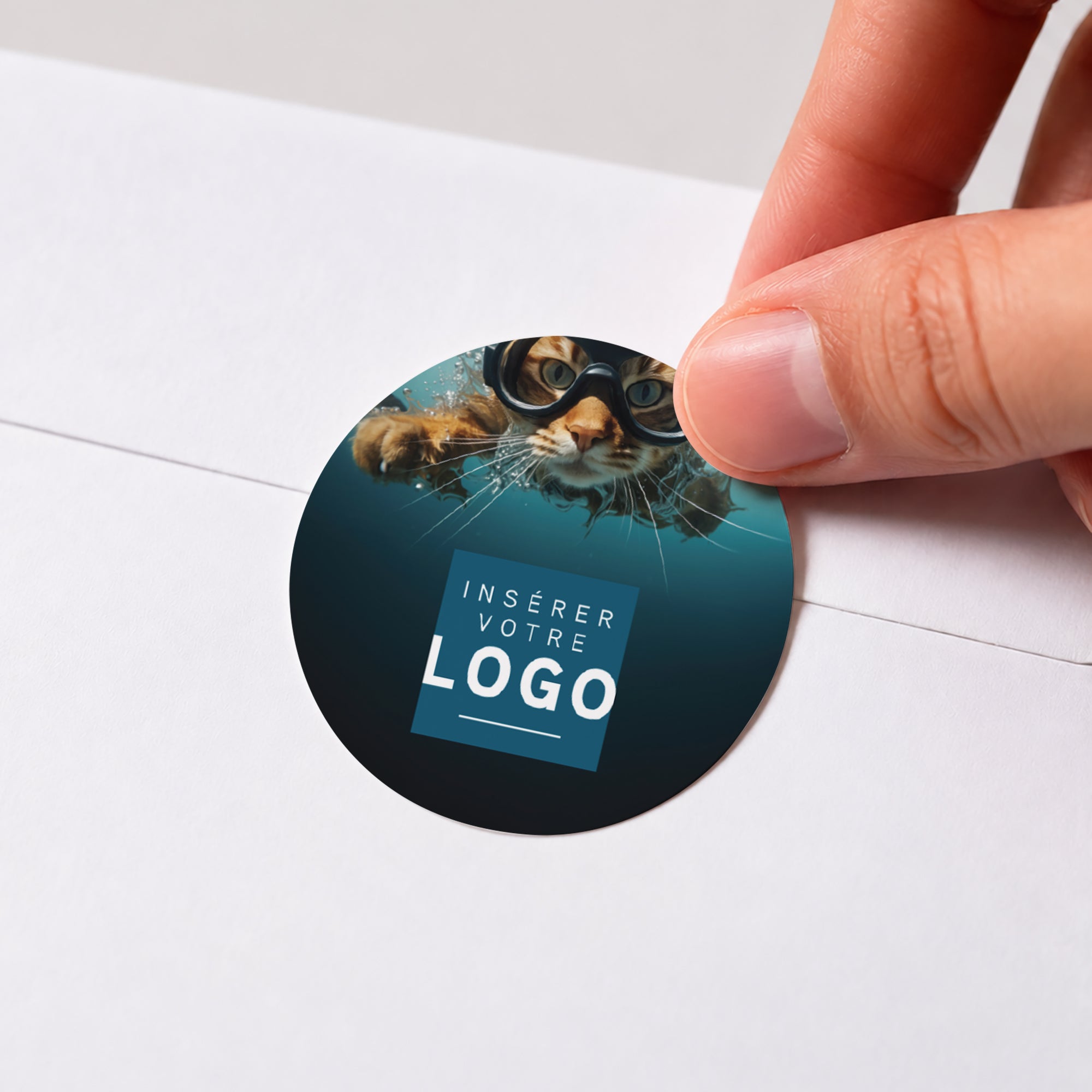 Chat(leureuse) année | Vœux professionnels • Sticker • Rond photo N° 1